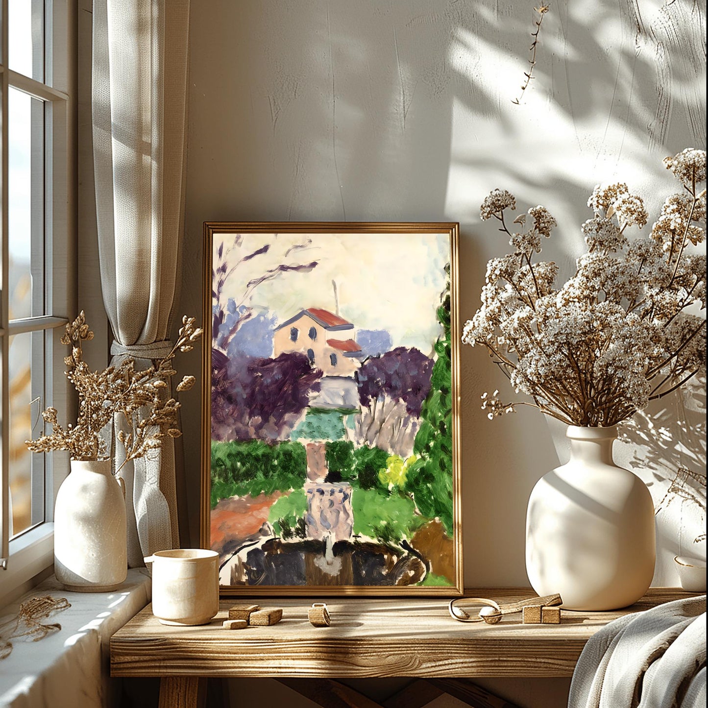 Matisse Artist's Garden Print, Fauvism Landscape Art, Modern House Poster, Physical Giclée Print, Vibrant Outdoor Decor, Aesthetic Wall Art