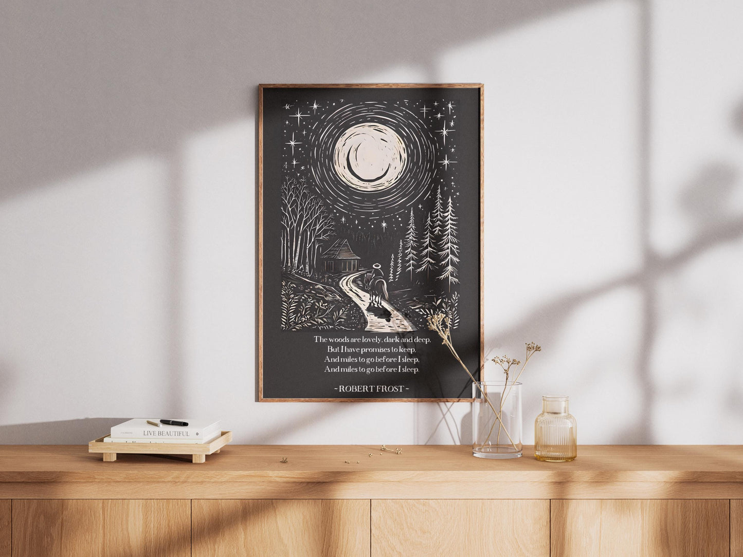 Robert Frost Poster Literary Wall Art Poetry Print Famous Poet Decor Literature Lover Gift Home Office Decor