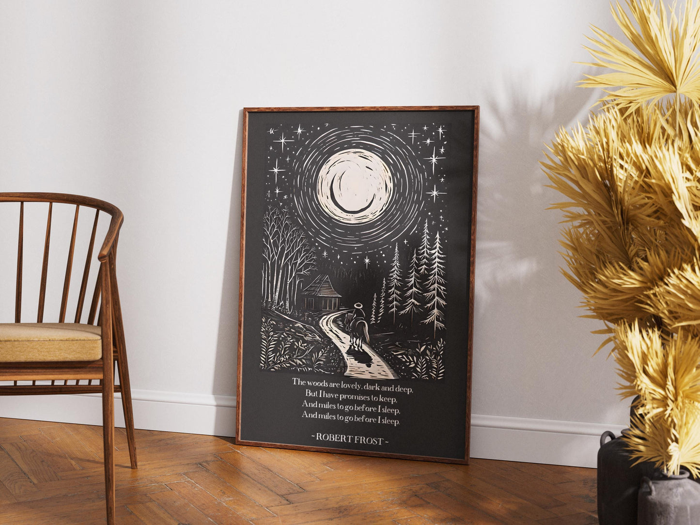 Robert Frost Poster Literary Wall Art Poetry Print Famous Poet Decor Literature Lover Gift Home Office Decor