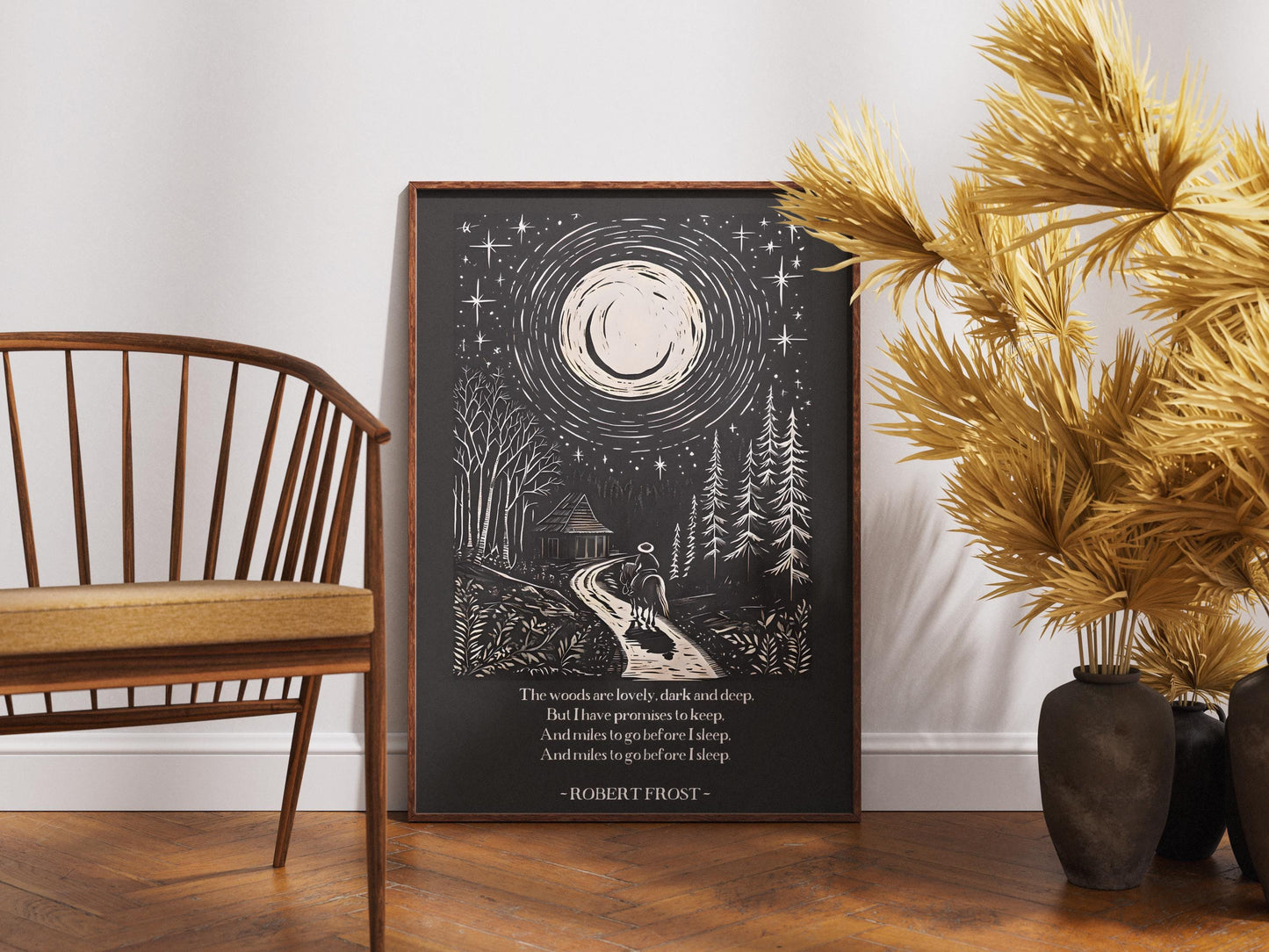 Robert Frost Poster Literary Wall Art Poetry Print Famous Poet Decor Literature Lover Gift Home Office Decor