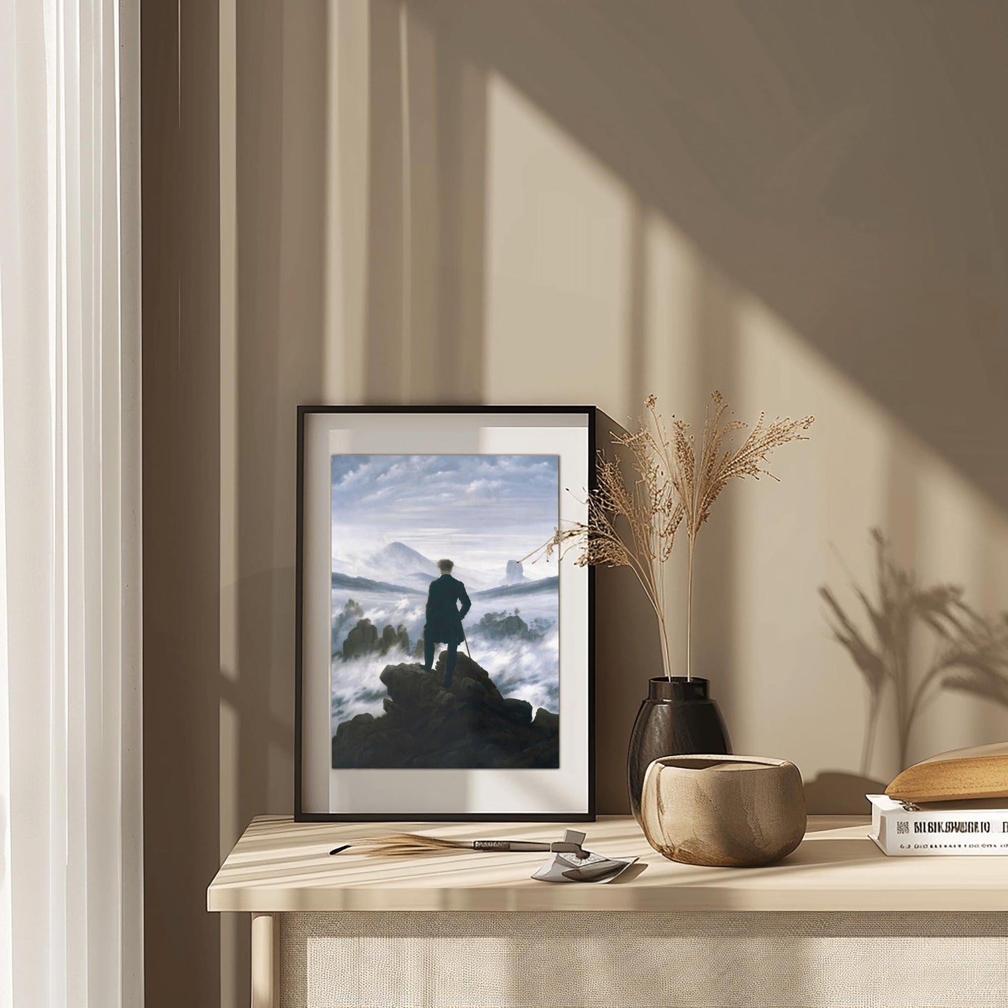 Wanderer Above Sea of Fog, Friedrich Landscape Poster, Romanticism Art Print, Physical Giclée Poster, Dark Academia Decor, Moody Wall Art