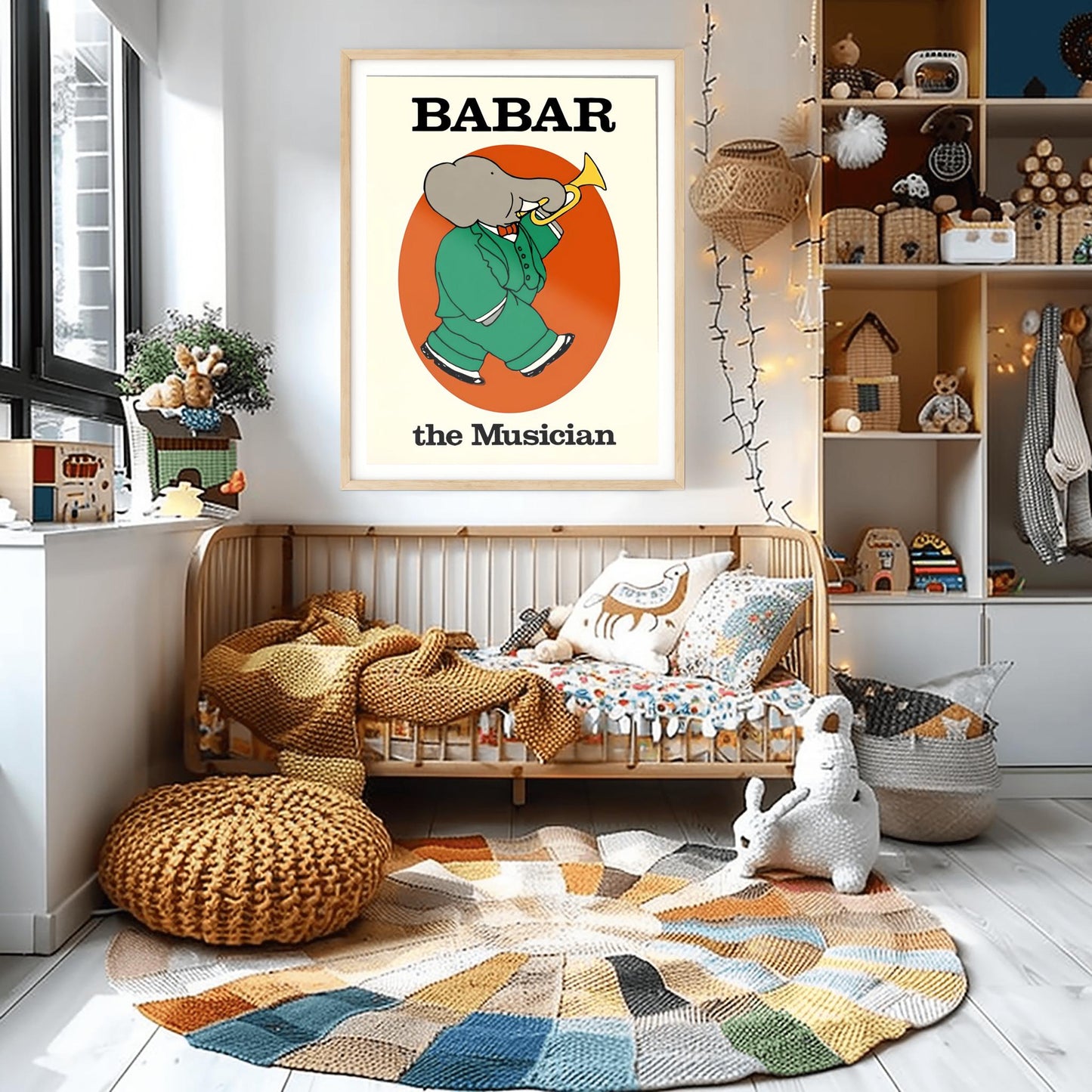 Babar The Elephant Quote Wall Art, Nursery Decor, Kids Gift, Retro Illustration Print, Neutral Baby Room Decor, Physical Print, Baby Shower