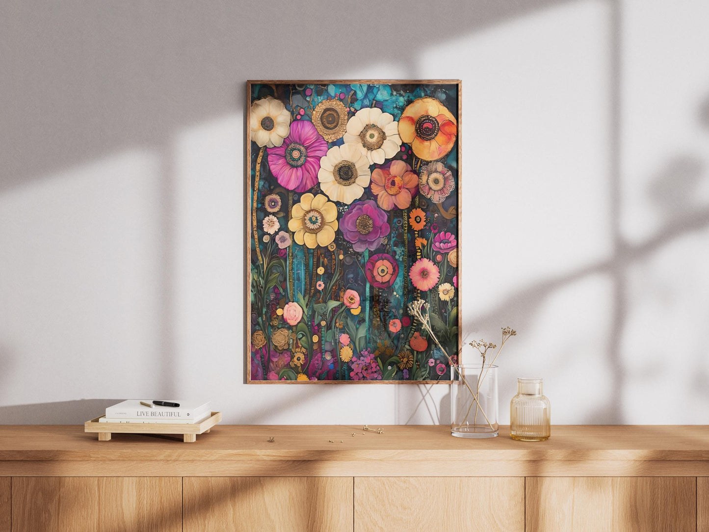Gustav Klimt Print Flower Garden Print Poster, Moon & Stars Tree Art, Premium Matte Paper, Klimt Exhibition Wall Decor, Fine Art Print