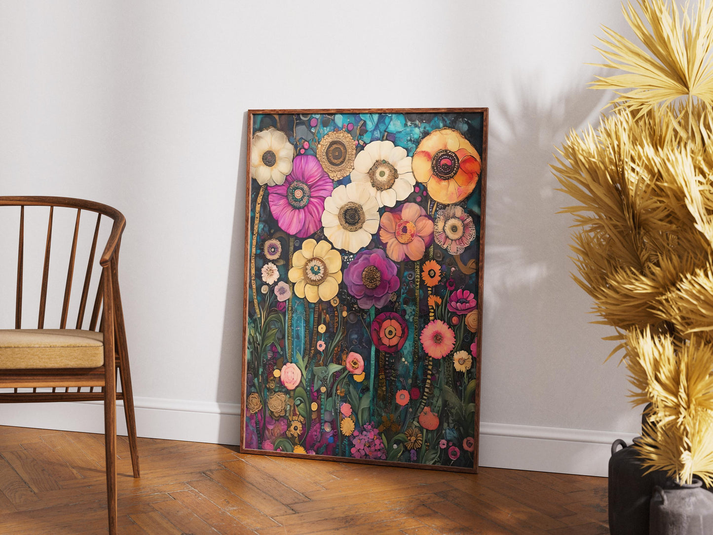 Gustav Klimt Print Flower Garden Print Poster, Moon & Stars Tree Art, Premium Matte Paper, Klimt Exhibition Wall Decor, Fine Art Print