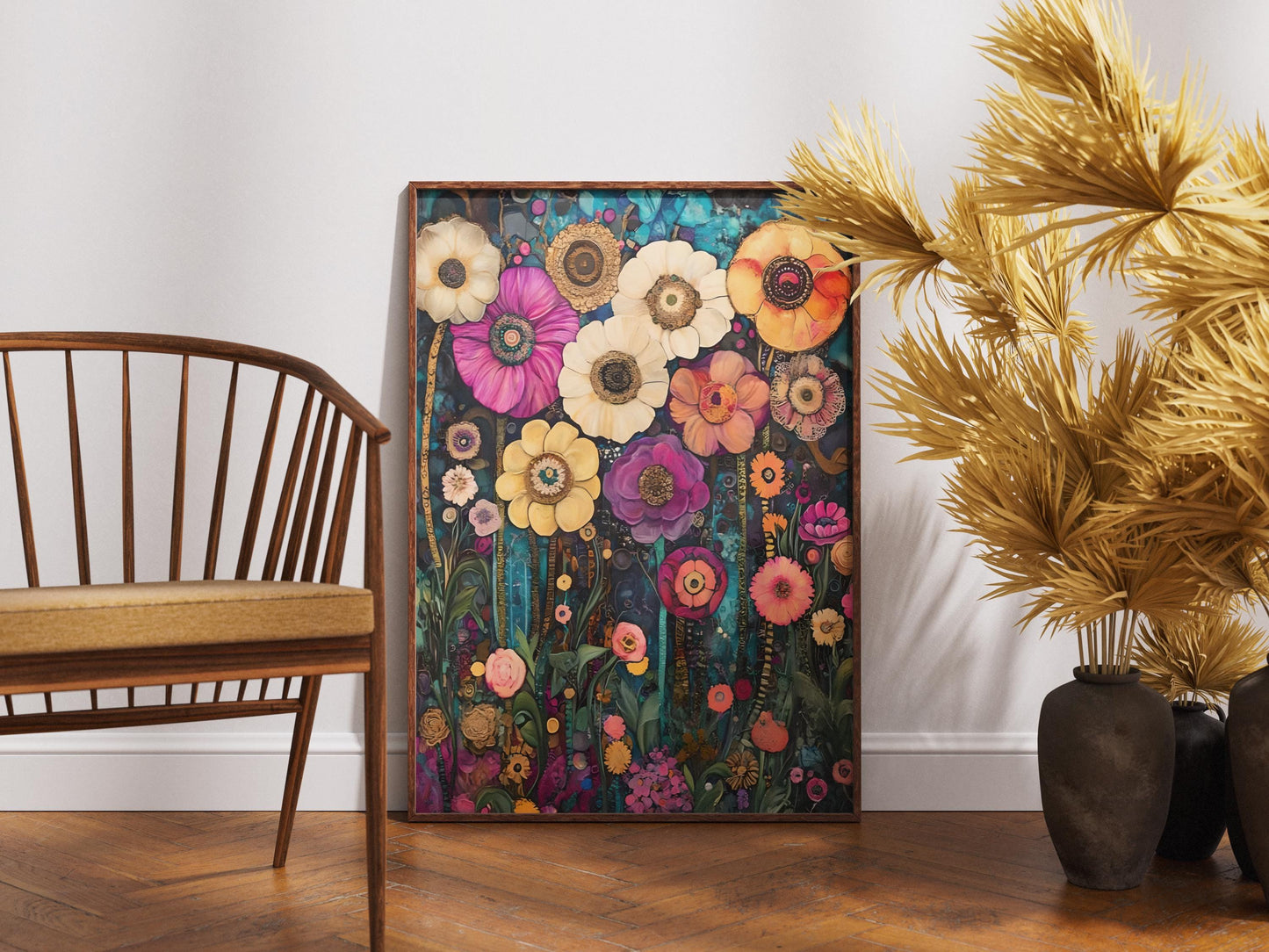 Gustav Klimt Print Flower Garden Print Poster, Moon & Stars Tree Art, Premium Matte Paper, Klimt Exhibition Wall Decor, Fine Art Print