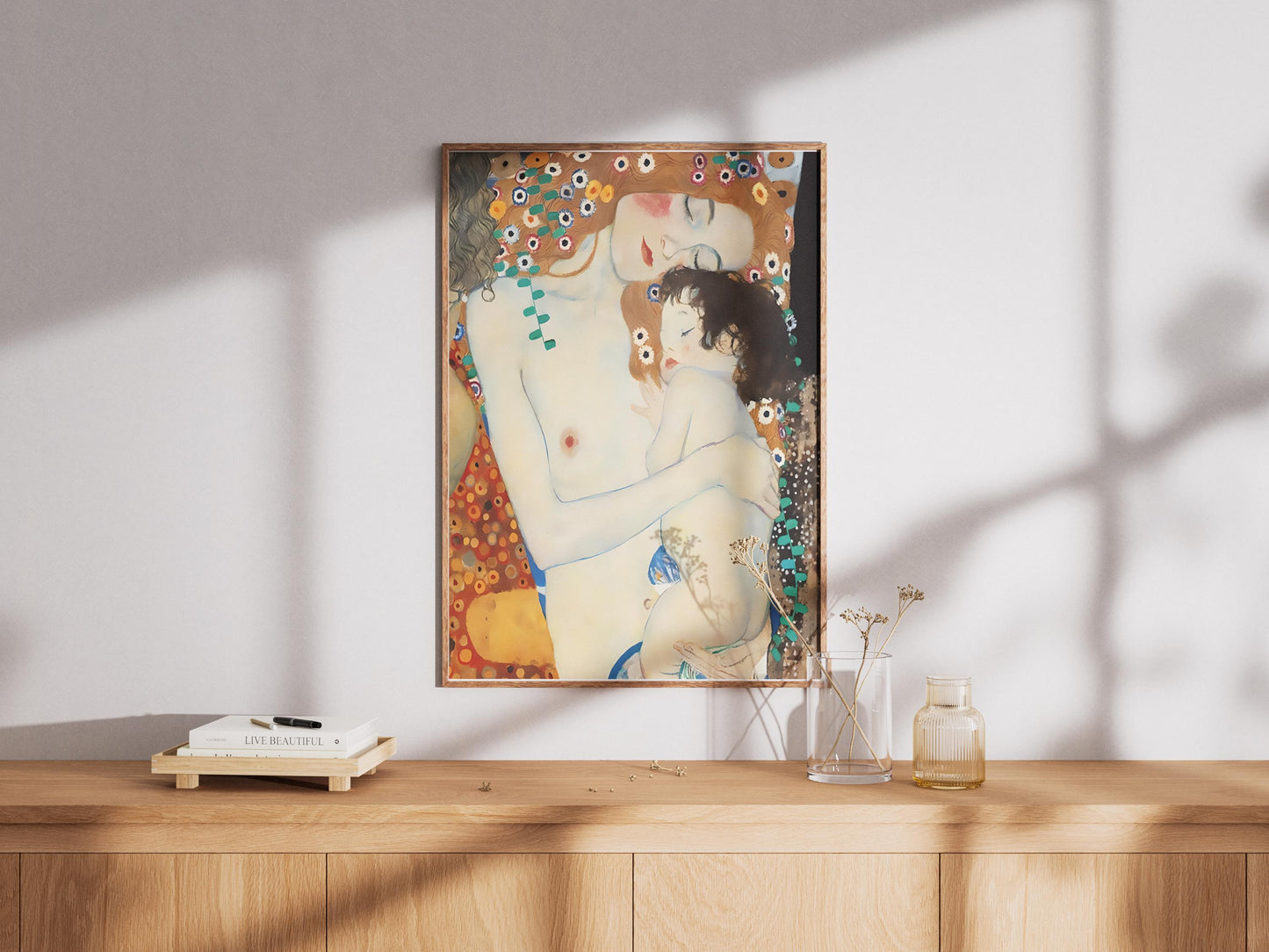 Gustav Klimt Print Mother and Child Print Poster, Moon & Stars Tree Art, Premium Matte Paper, Klimt Exhibition Wall Decor, Fine Art Print