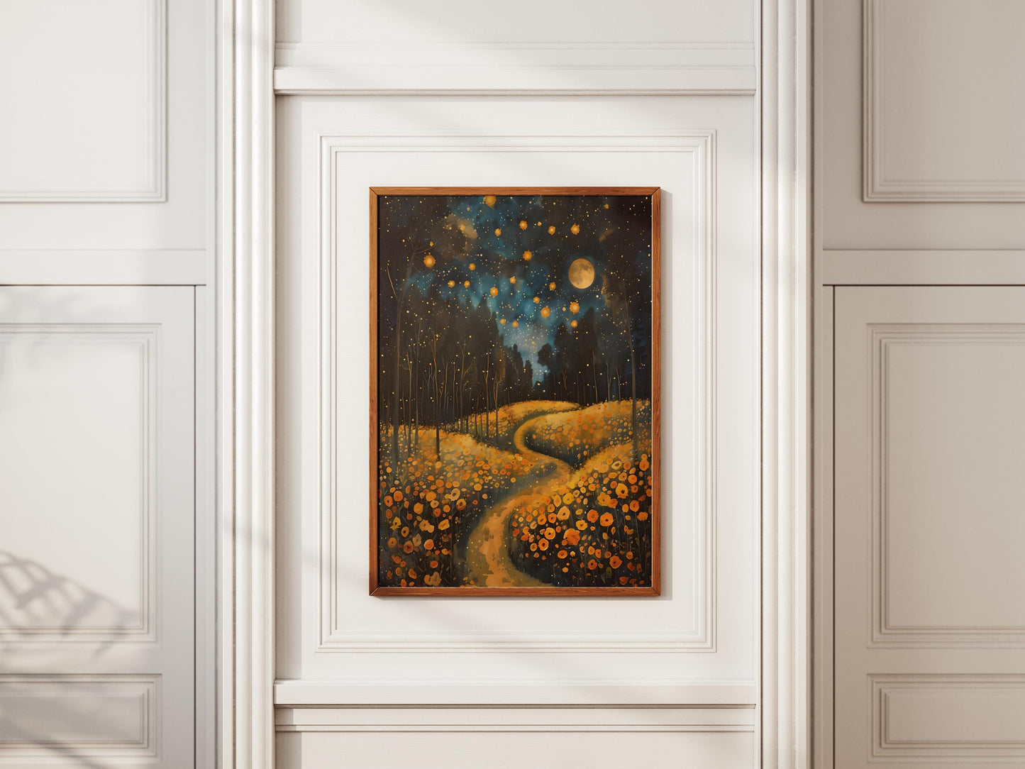 Gustav Klimt Print Moon Night Print Poster, Moon & Stars Tree Art, Premium Matte Paper, Klimt Exhibition Wall Decor, Fine Art Print