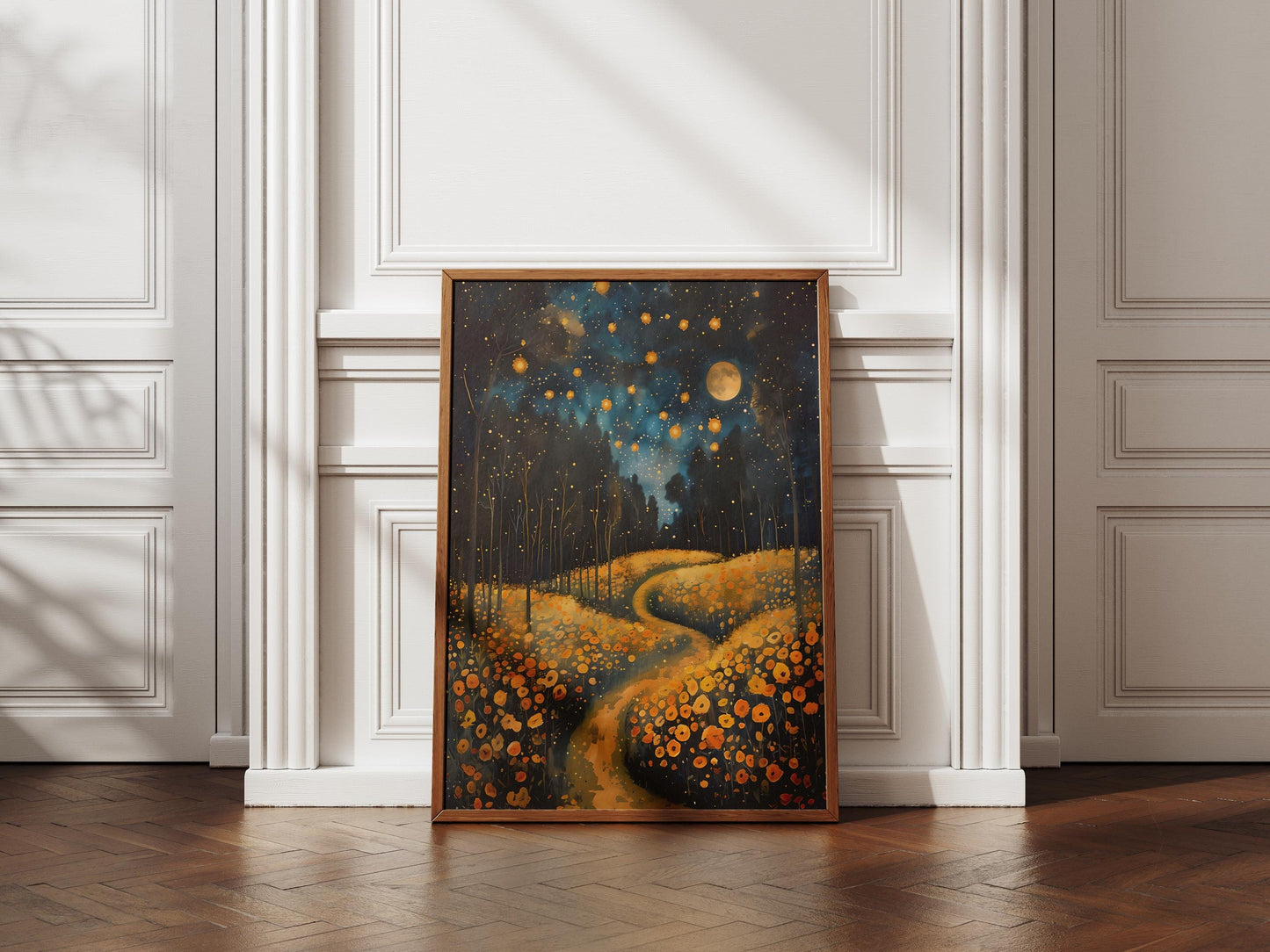Gustav Klimt Print Moon Night Print Poster, Moon & Stars Tree Art, Premium Matte Paper, Klimt Exhibition Wall Decor, Fine Art Print