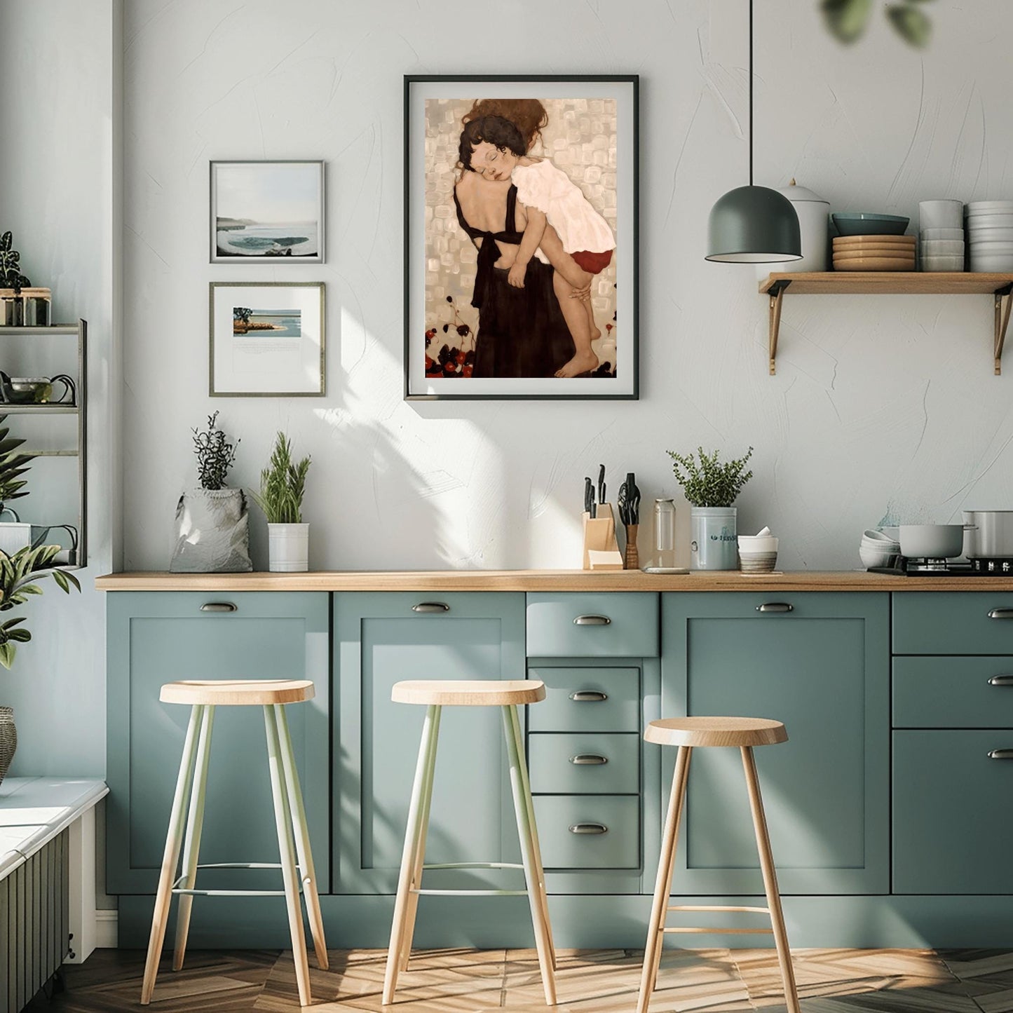 Gustav Klimt Mother and Child Canvas, Mother and Child Print, Gustav Klimt Poster, Canvas Wall Art, Gift for Wife, Gift for Mom