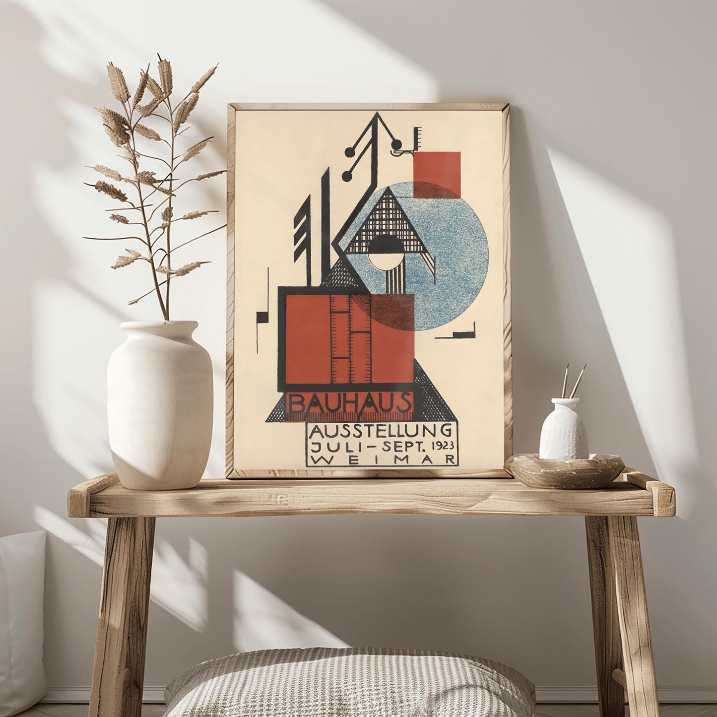 Bauhaus Poster Set Mid Century Modern Wall Art Print, Minimalist Abstract Geometric Decor
