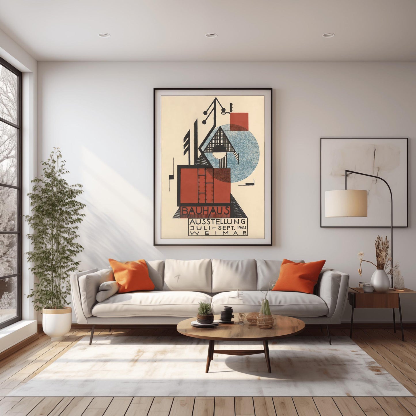 Bauhaus Poster Set Mid Century Modern Wall Art Print, Minimalist Abstract Geometric Decor