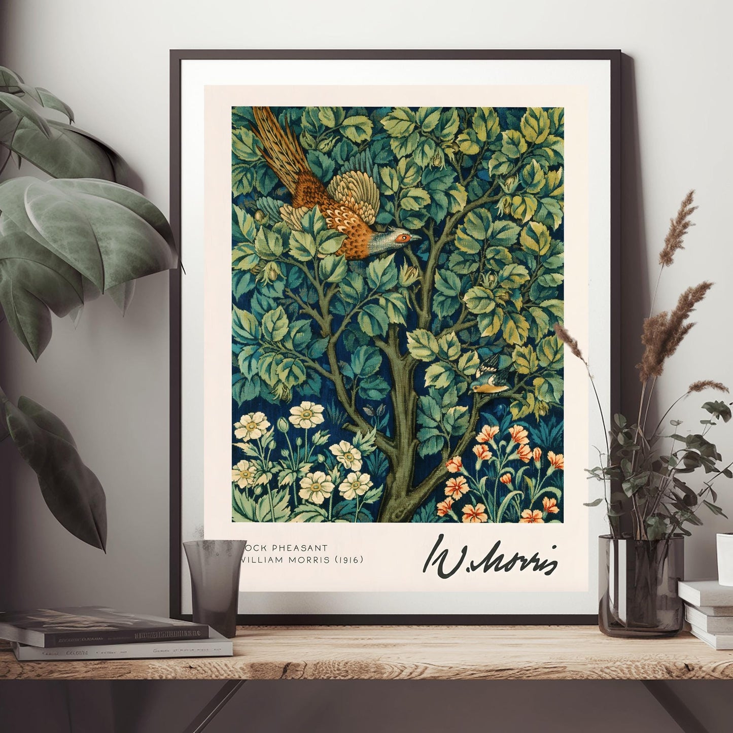 William Morris Print Vintage Pheasant Floral Wall Art Exhibition Print Textiles Home Decor