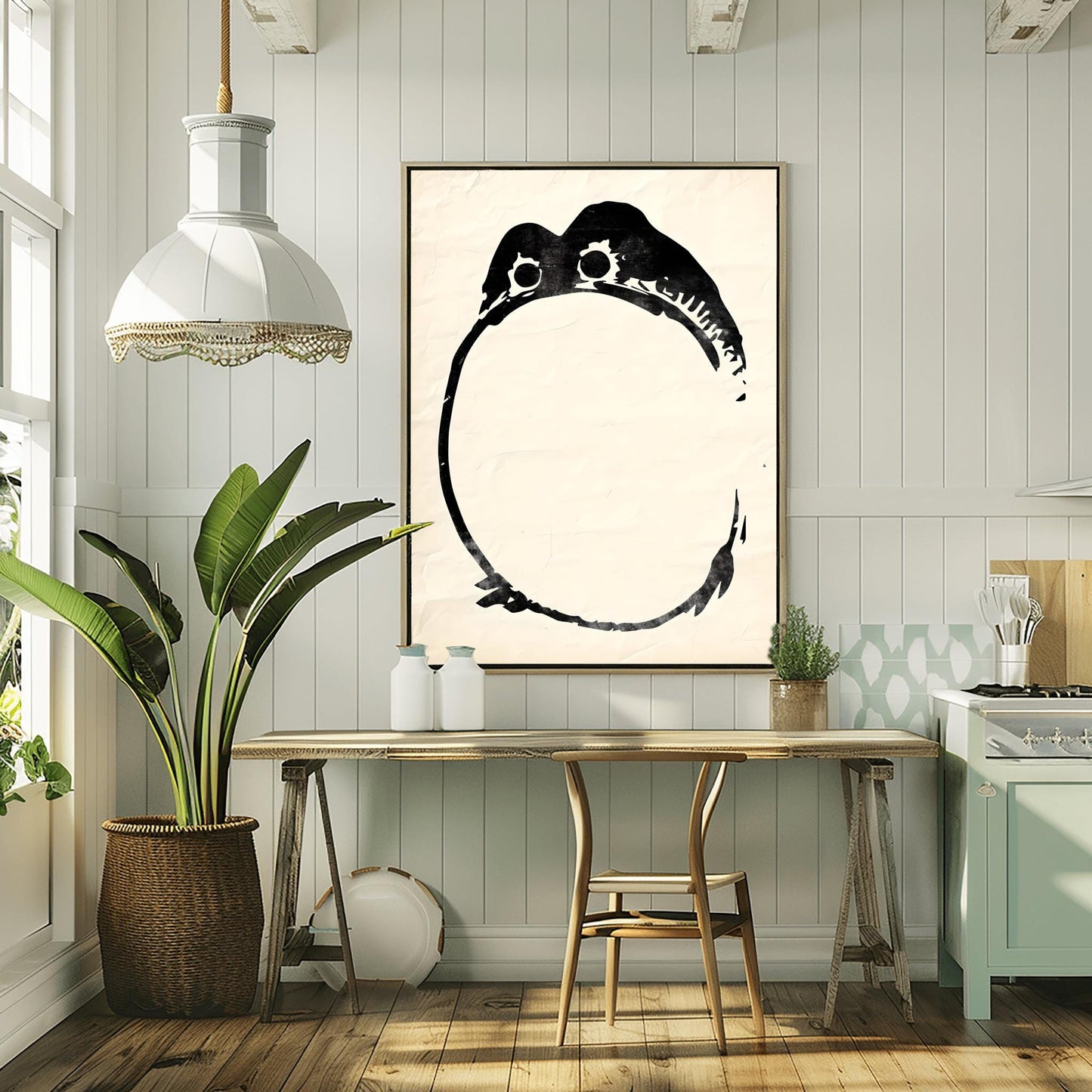 Matsumoto Hoji Zen Frog Art Print | Traditional Japanese Sumi-e | Minimalist Black Ink Frog Poster