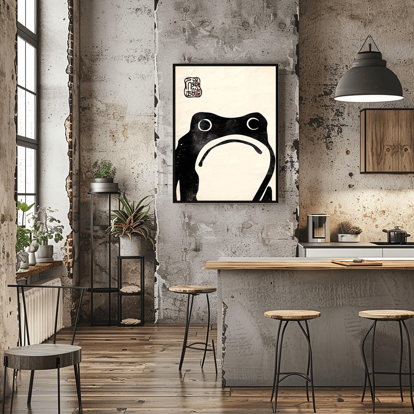 Matsumoto Hoji Zen Frog Print | Minimalist Japanese Sumi-e Art | Black Ink Frog Poster | Meditative Decor | Traditional Asian Wall Art