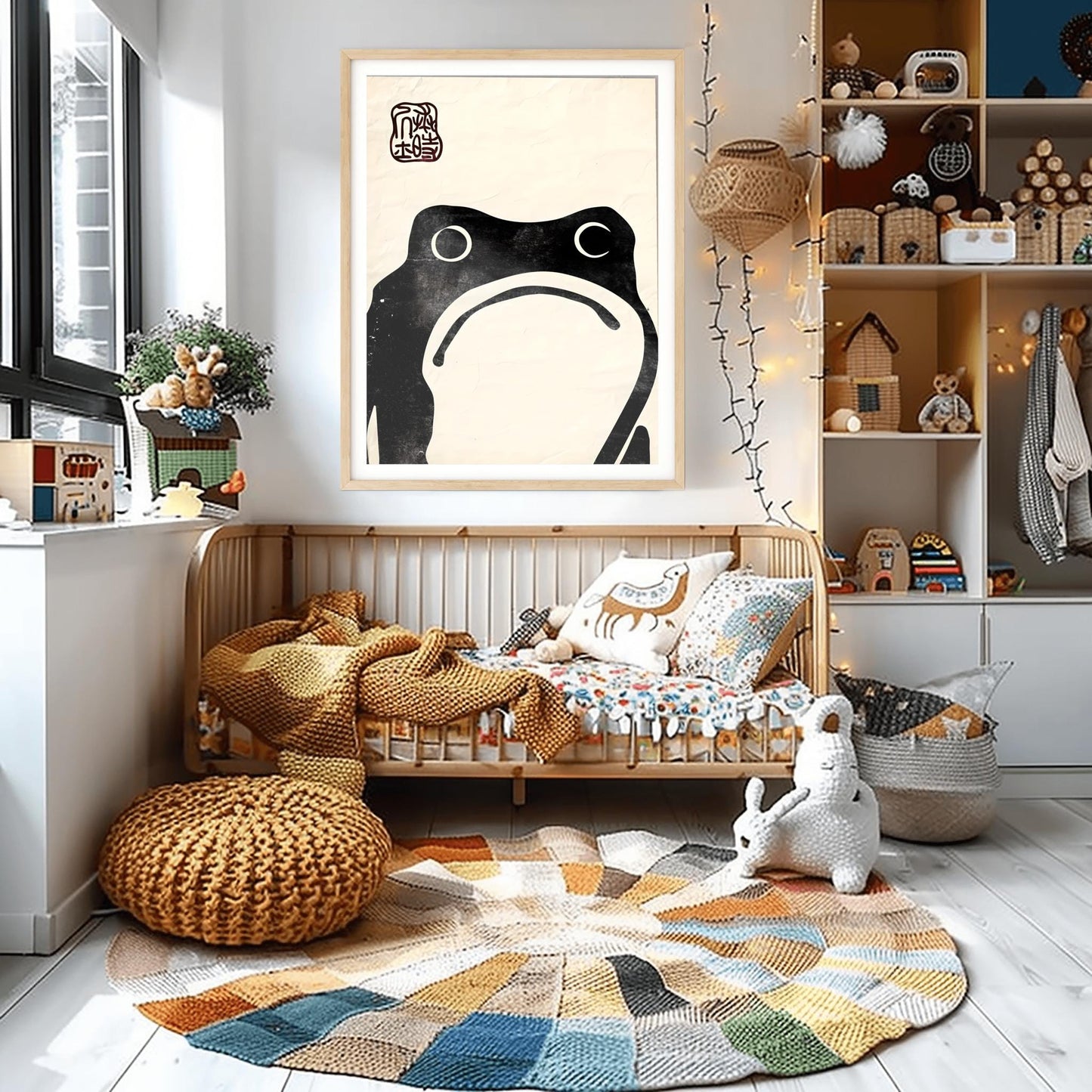 Matsumoto Hoji Zen Frog Print | Minimalist Japanese Sumi-e Art | Black Ink Frog Poster | Meditative Decor | Traditional Asian Wall Art