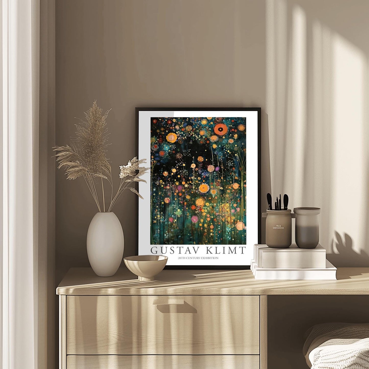 Gustav Klimt Farm Garden Art Print | Klimt Painting Poster | Floral Wall Decor | Art Nouveau Landscape | Flowers Gift Idea | Bedroom Dorm