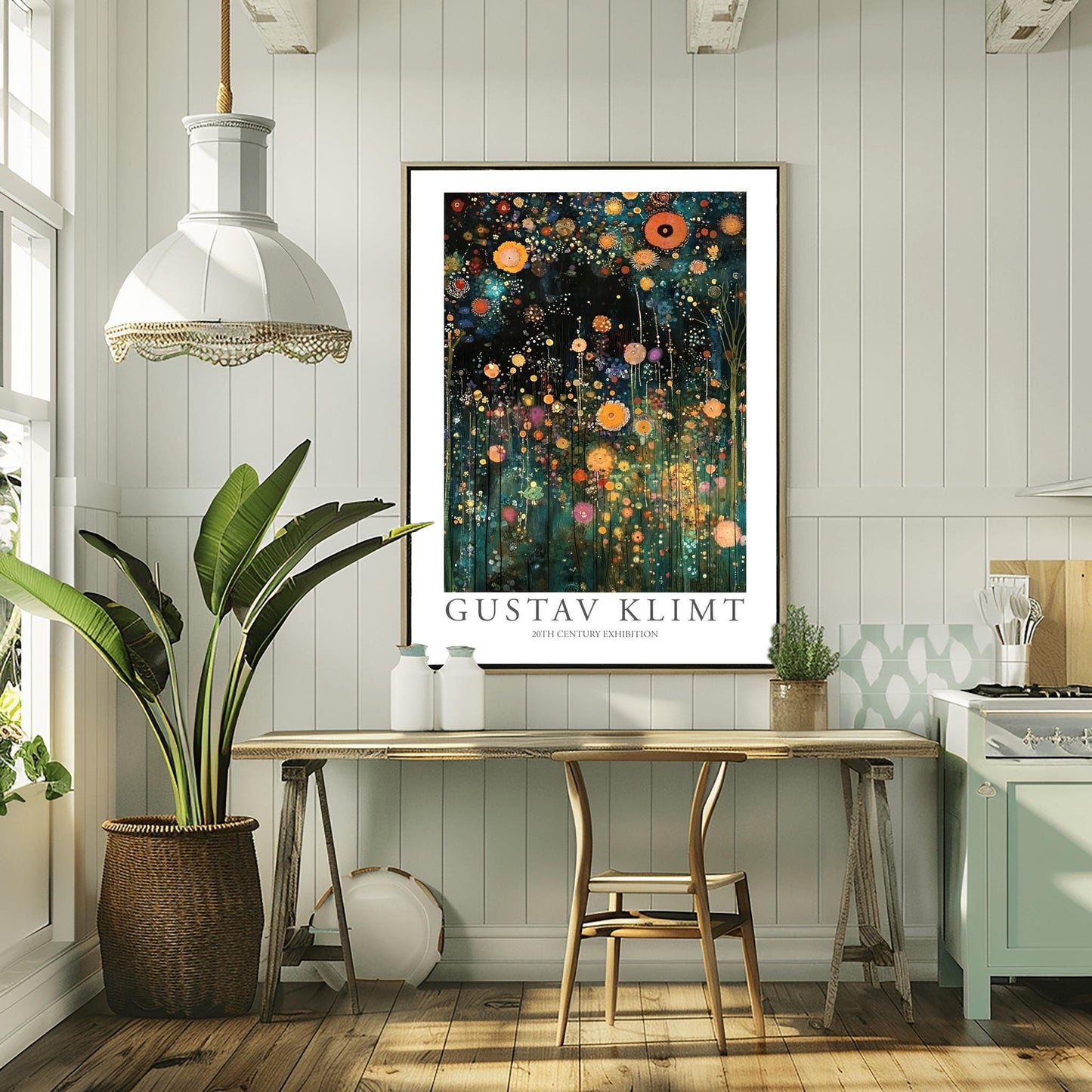 Gustav Klimt Farm Garden Art Print | Klimt Painting Poster | Floral Wall Decor | Art Nouveau Landscape | Flowers Gift Idea | Bedroom Dorm