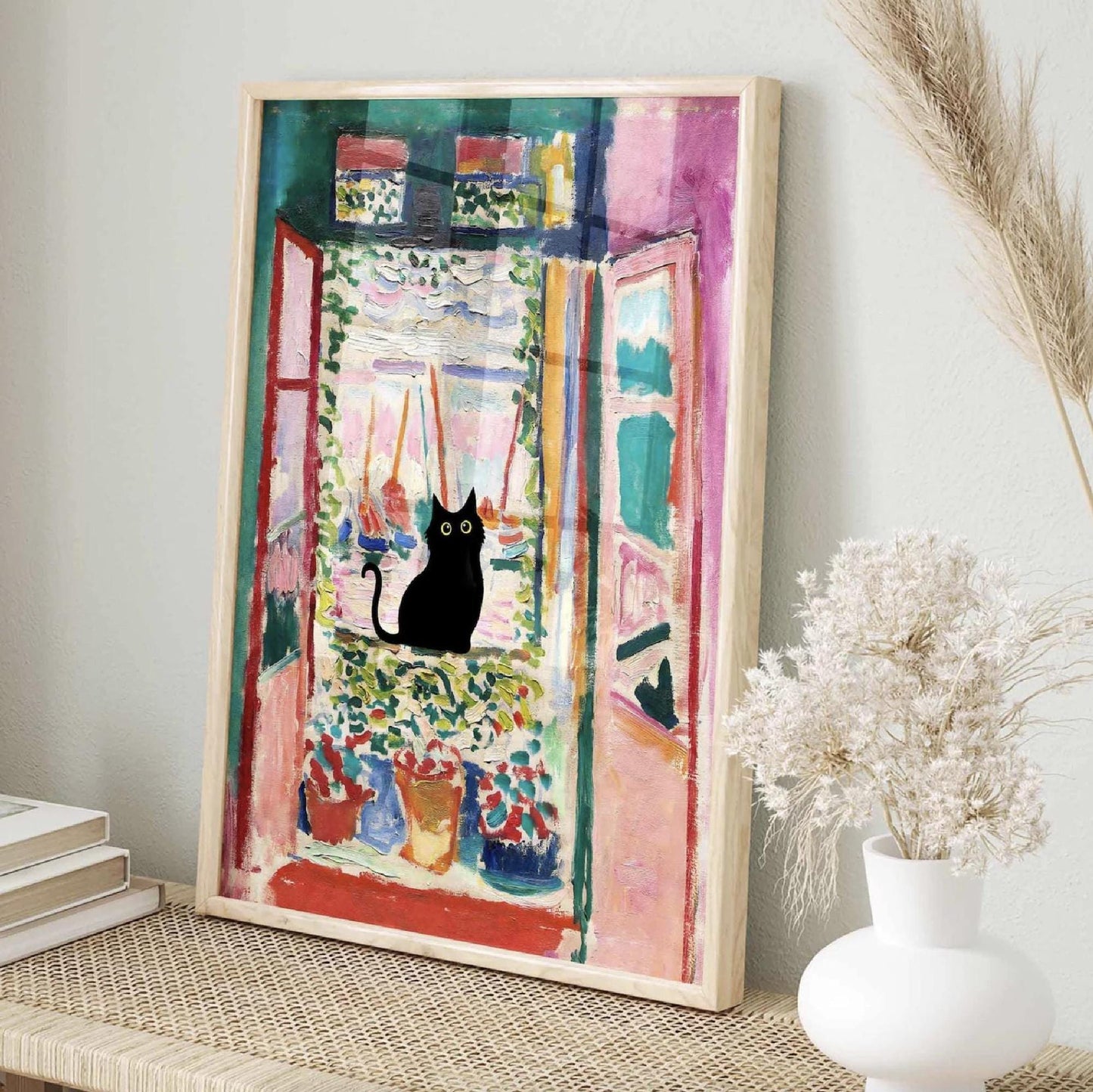 Funny Cat Painting Matisse Art Print – Black Cat Wall Decor, Unique Cat Gift for Cat Lovers