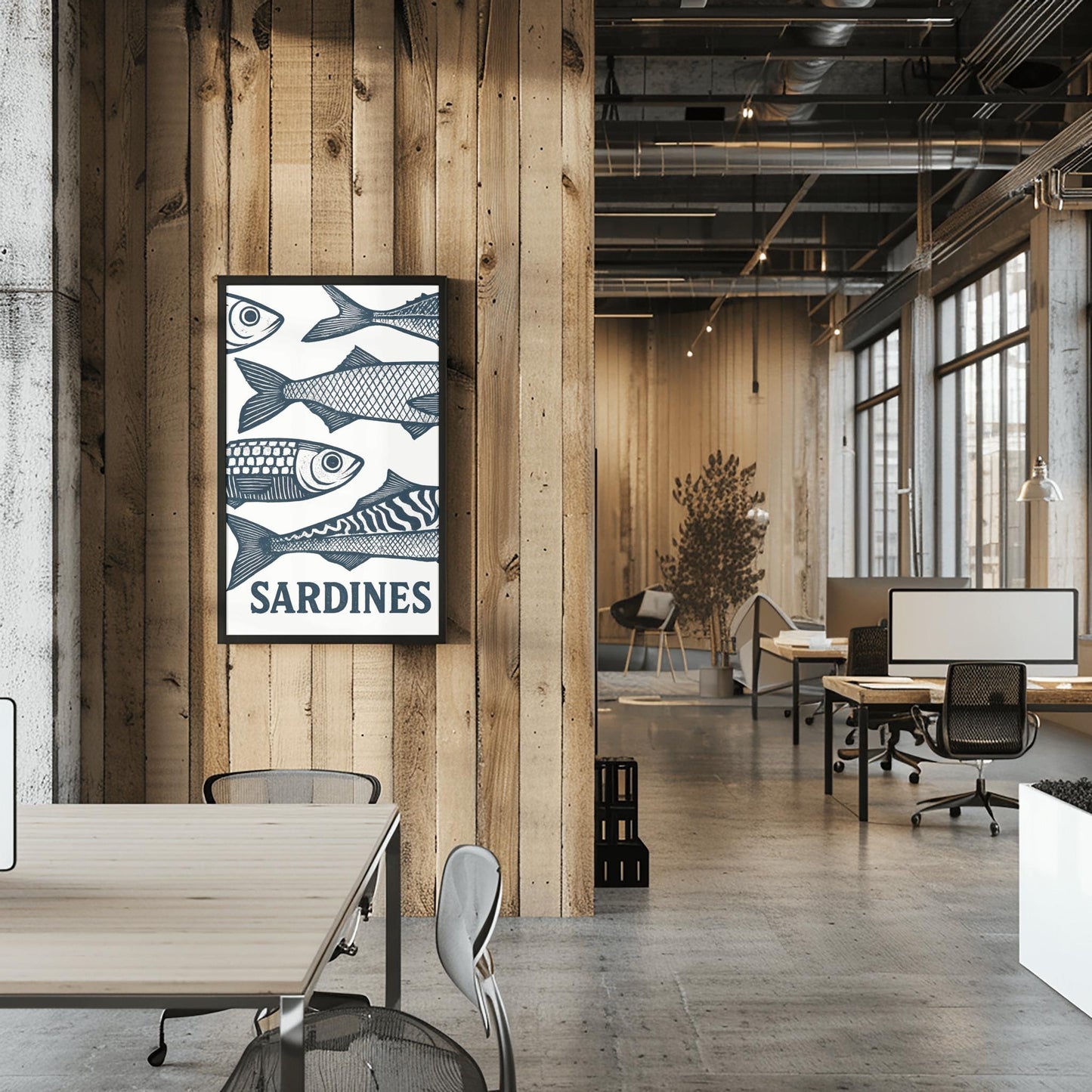 Sardines Poster, Retro Sardines Wall Art, Fish Print, Retro Kitchen print, Kitchen Wall Art, Fish Wall Art, Retro Decor, Kitchen Wall Art