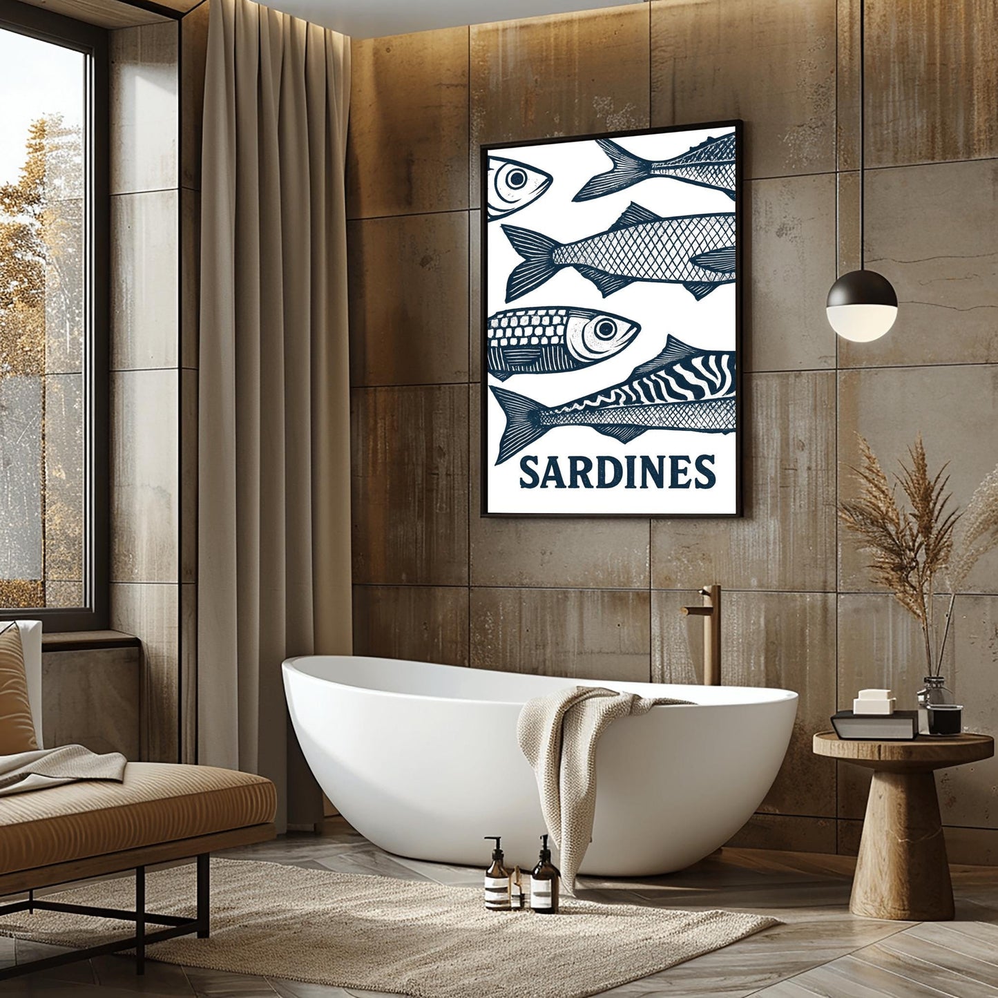 Sardines Poster, Retro Sardines Wall Art, Fish Print, Retro Kitchen print, Kitchen Wall Art, Fish Wall Art, Retro Decor, Kitchen Wall Art