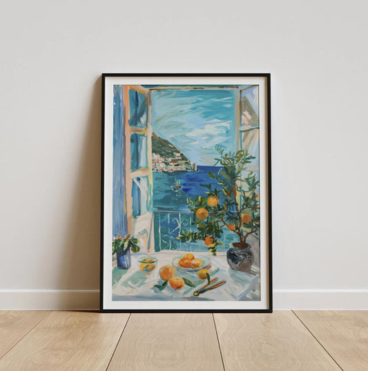 Henri Matisse Open Window Poster – Coastal Mediterranean Art Print with Oranges (view 2)