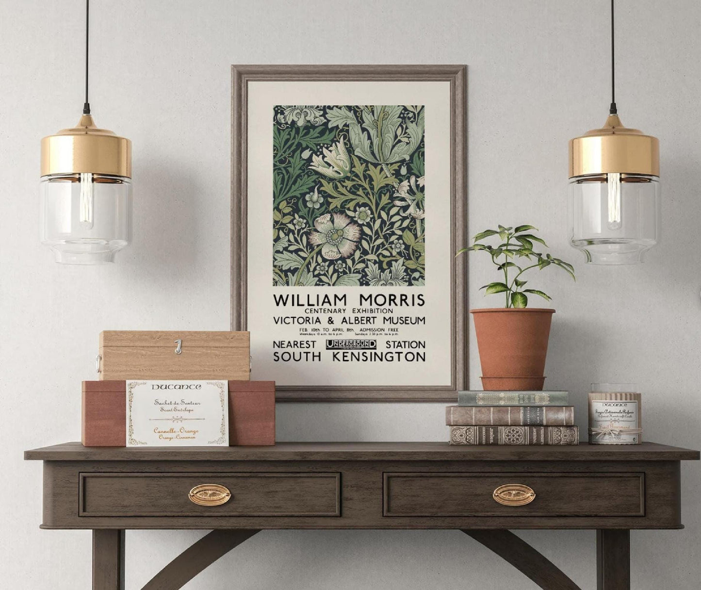 William Morris Exhibition Poster Art Nouveau Wall Art Print Victoria and Albert Museum Home Decor Morris Flower Pattern