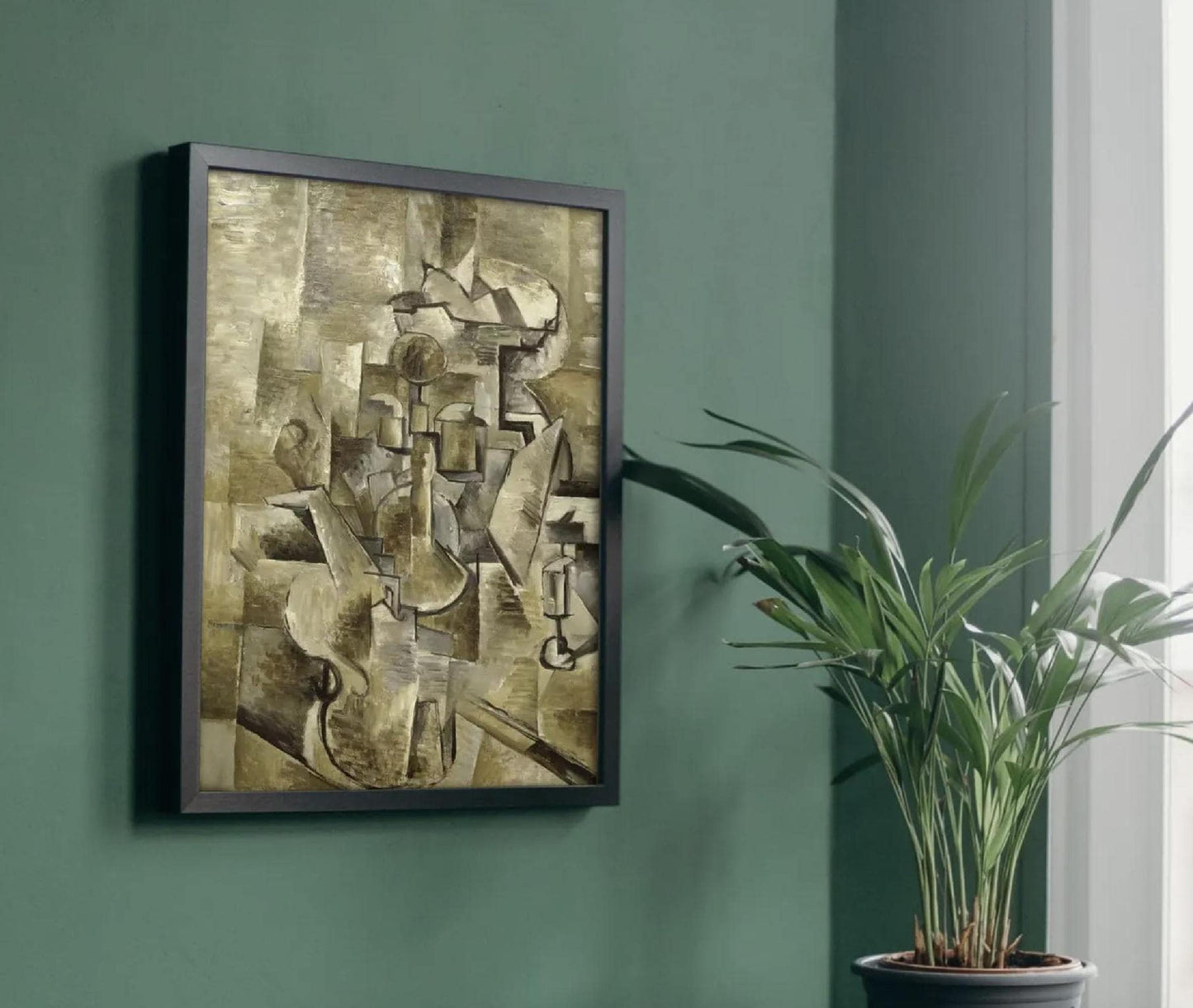 Violin and Candlestick Art Print by Georges Braque 1910, Museum Quality Oil Painting Reproduction, Wall Decor, Housewarming Gift