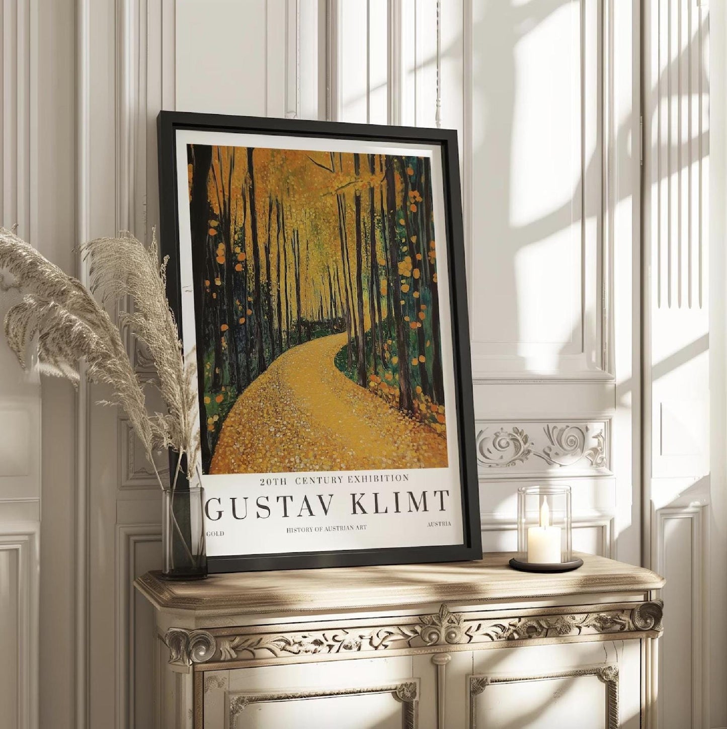 Gustav Klimt Moon Night Print, Klimt Wall Art Poster, Celestial Home Decor, Mystical Art Nouveau, Unframed Gold Art Lover Gift