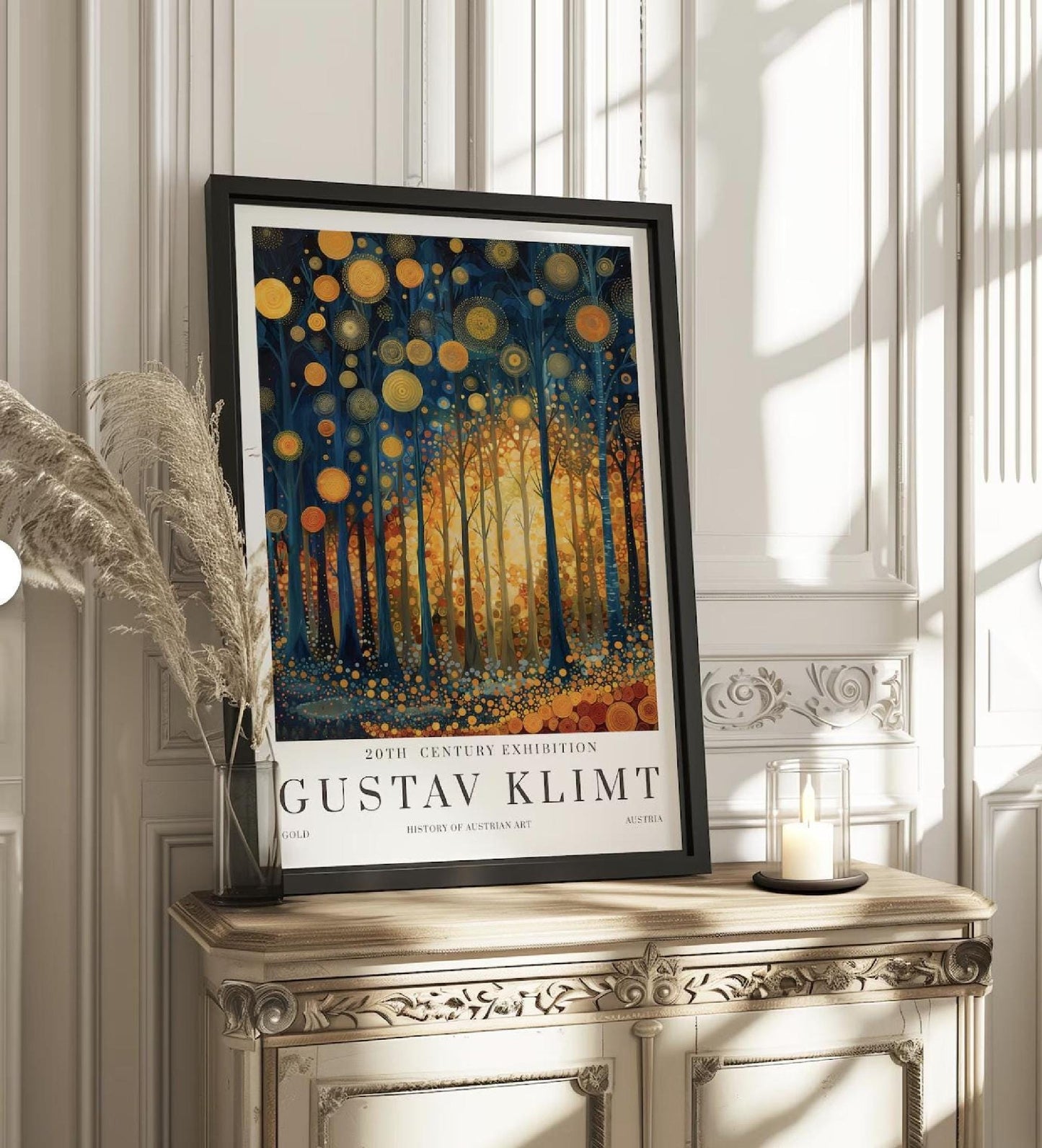 Gustav Klimt Print, Museum Poster, Klimt Exhibition Art, Unframed Modern Wall Decor, Art Nouveau Gold Fine Art, Gift for Art Lovers