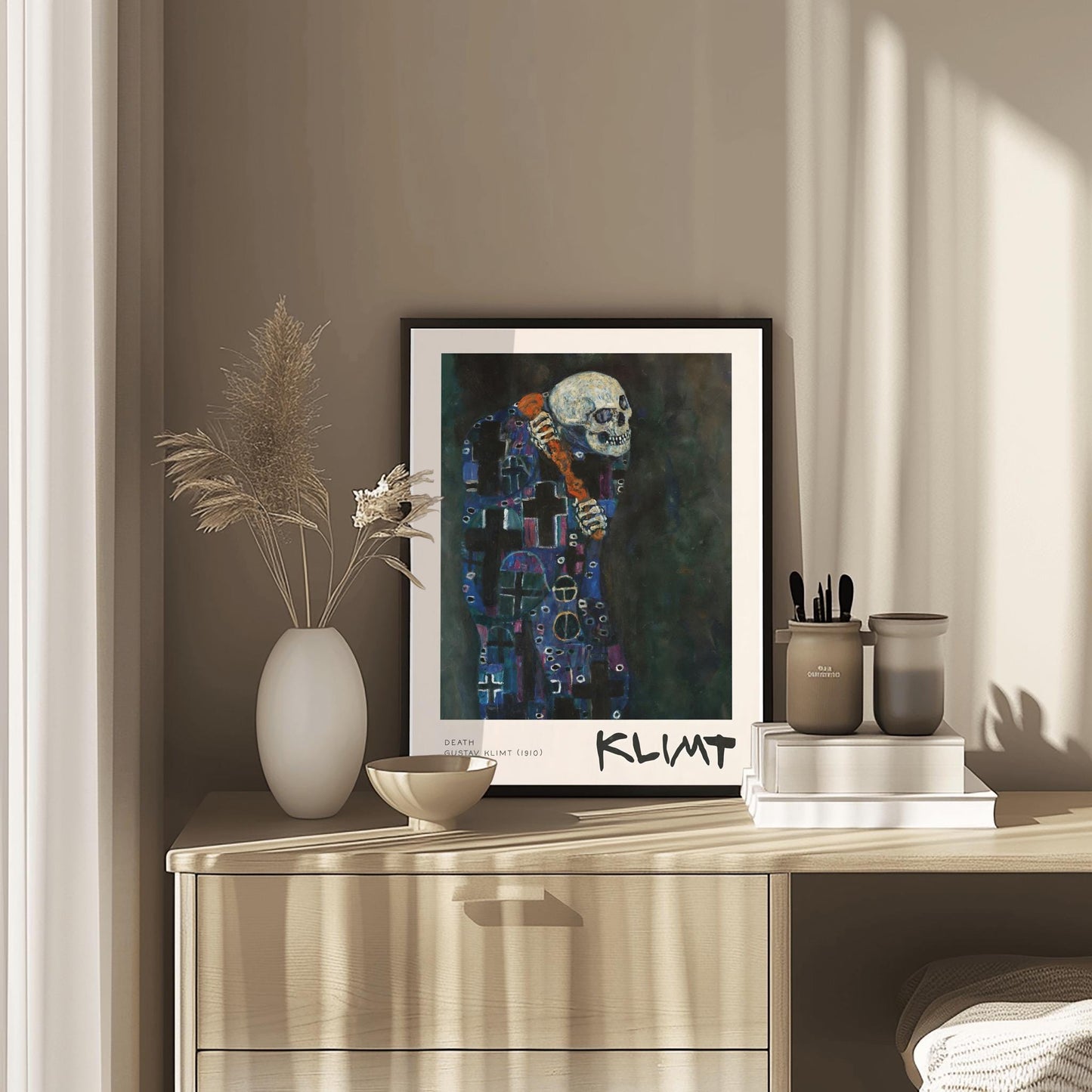 Gustav Klimt Death Print | Gothic Halloween Decor | Symbolism Art | Vienna Secession Poster | Famous Painting