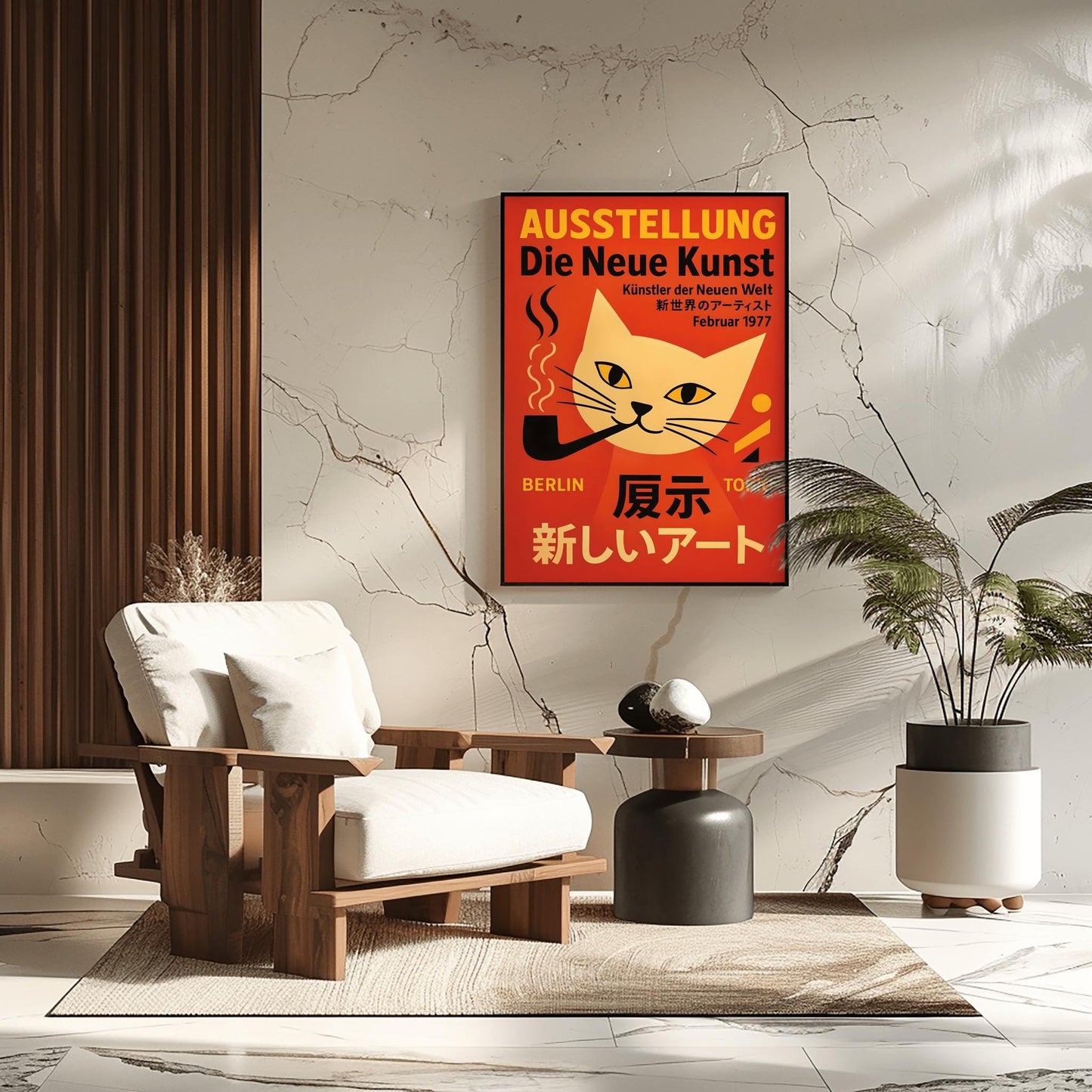 Fusion Art Berlin Tokyo Poster – German Japanese Exhibition Print, Striking Wall Decor, Framed & Canvas Options