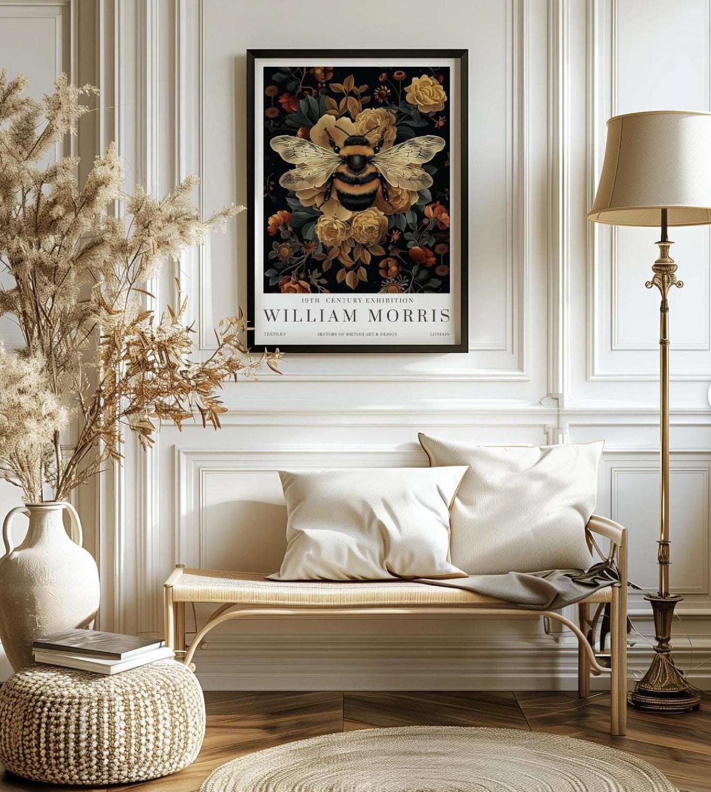 William Morris Print Vintage Wall Art Poster Bumble Bee Textiles Art Exhibition Vintage Poster