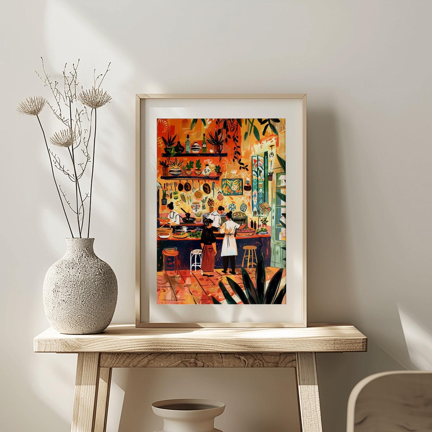 Henri Matisse Inspired Print with Frame, Colorful Matisse Poster, Matisse Art Print, Living Room Retro Wall Art, Exhibition Gallery Wall