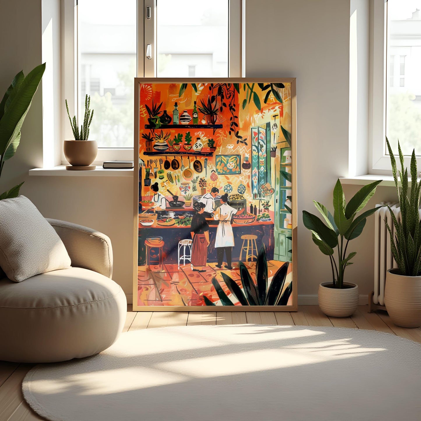 Henri Matisse Inspired Print with Frame, Colorful Matisse Poster, Matisse Art Print, Living Room Retro Wall Art, Exhibition Gallery Wall
