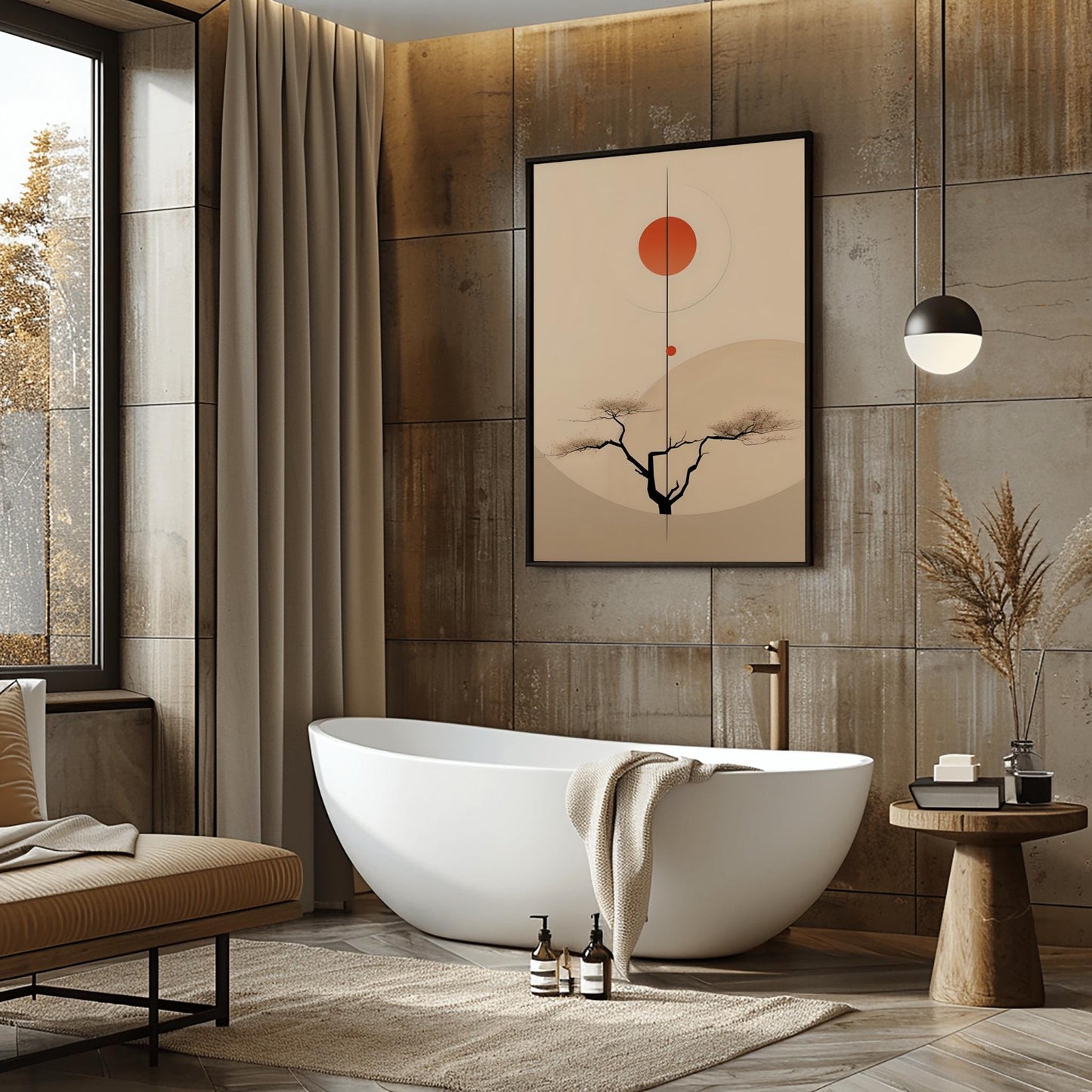 Japanese Wall Art, Neutral Abstract Painting Aesthetic Posters, Willow Tree Gallery Wall Prints, Japan Scandinavian Decor, Water Color Art