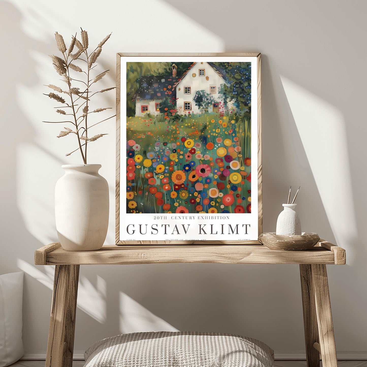 Gustav Klimt Print Flower Garden Poster, Klimt Museum & Exhibition Wall Art, Decorative Gustav Klimt Painting Print for Home Decor
