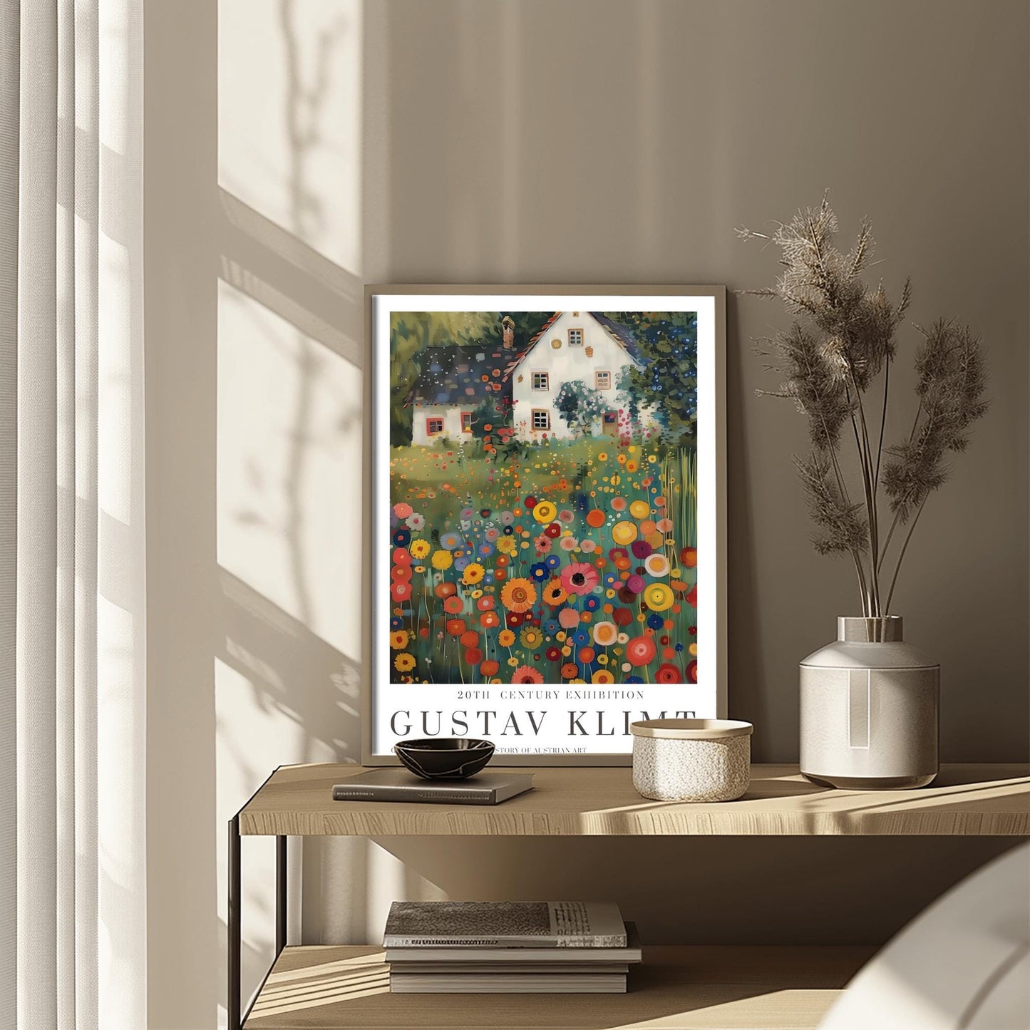 Gustav Klimt Print Flower Garden Poster, Klimt Museum & Exhibition Wall Art, Decorative Gustav Klimt Painting Print for Home Decor