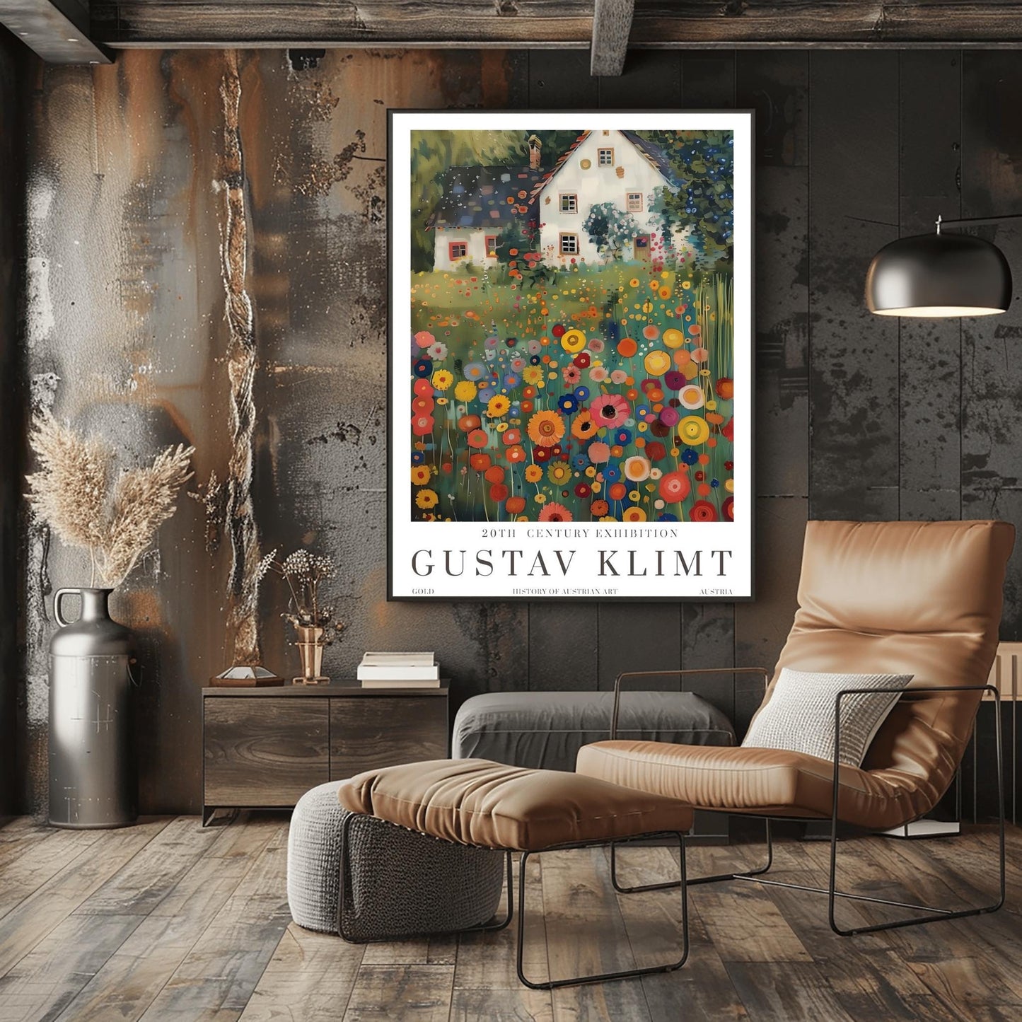 Gustav Klimt Print Flower Garden Poster, Klimt Museum & Exhibition Wall Art, Decorative Gustav Klimt Painting Print for Home Decor
