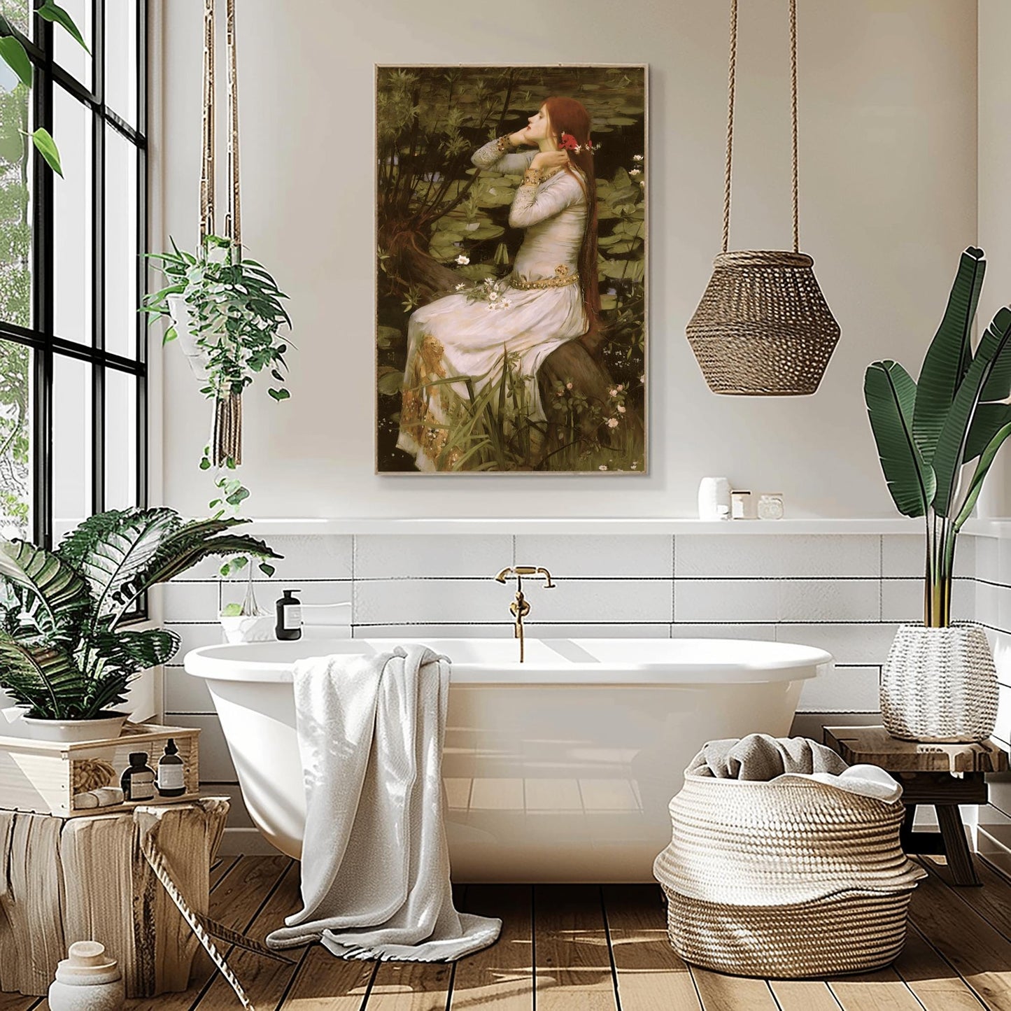 Ophelia Print, John William Waterhouse Art, Pre-Raphaelite Painting, Classic Home Decor, Unframed Aesthetic Fine Art, Mythical Wall Art Gift