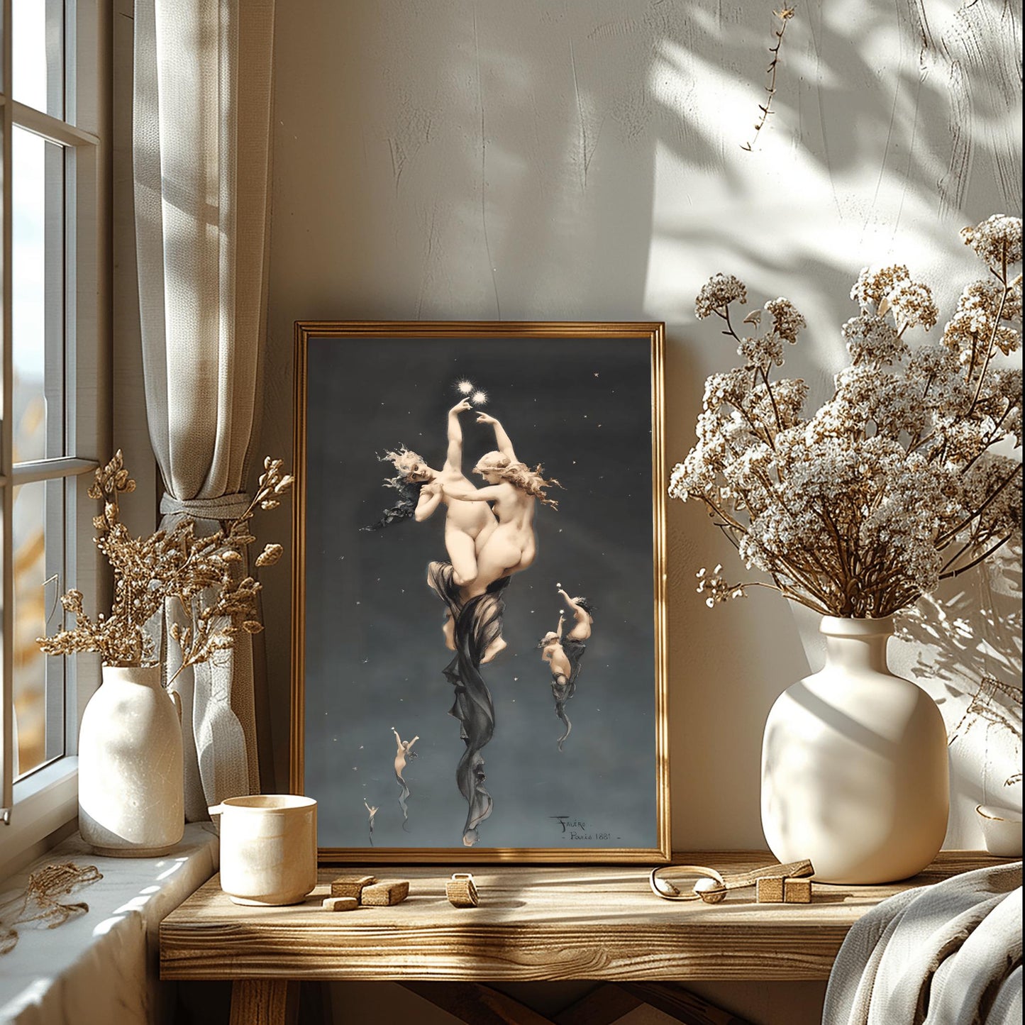 Falguière The Stars Poster | Celestial Nude Art Print | 1881 Academic Painting | Mythological Gallery Wall Decor | Ethereal Figurative Art