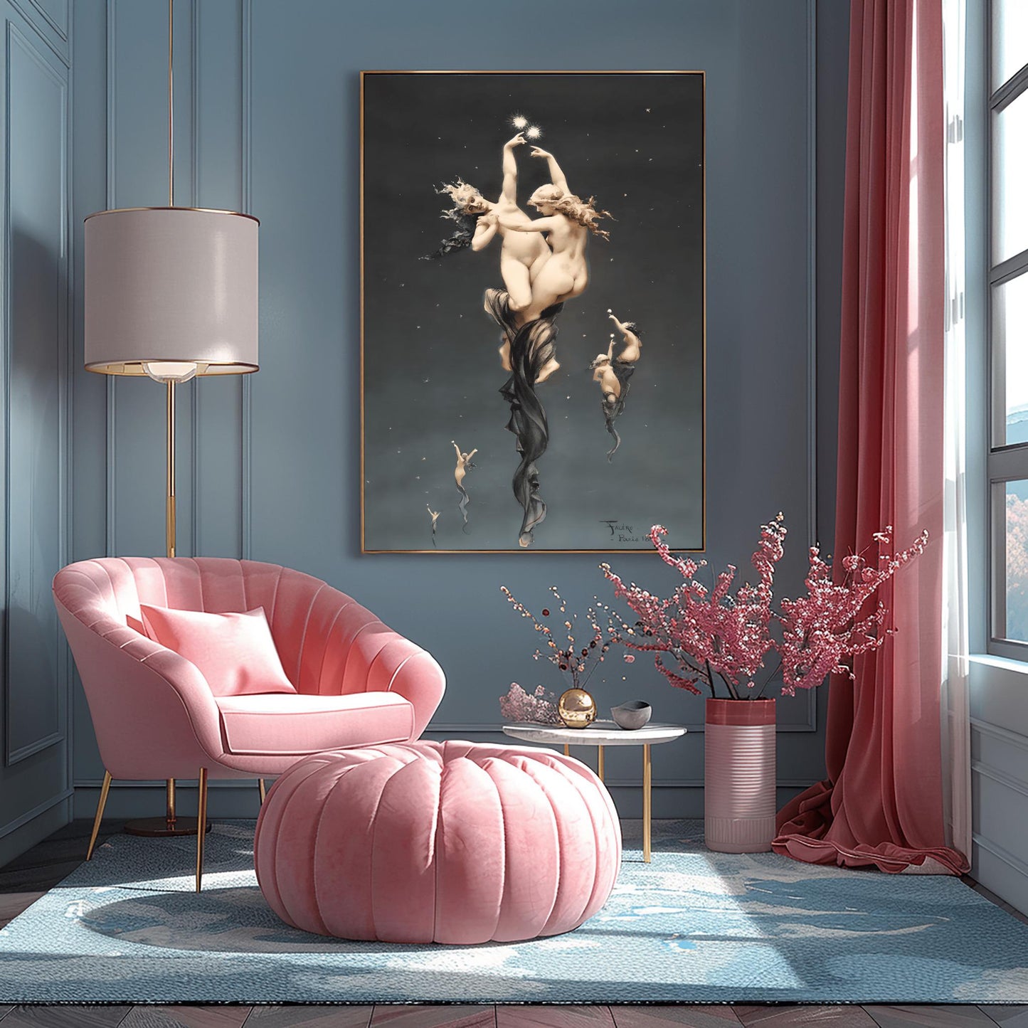 Falguière The Stars Poster | Celestial Nude Art Print | 1881 Academic Painting | Mythological Gallery Wall Decor | Ethereal Figurative Art