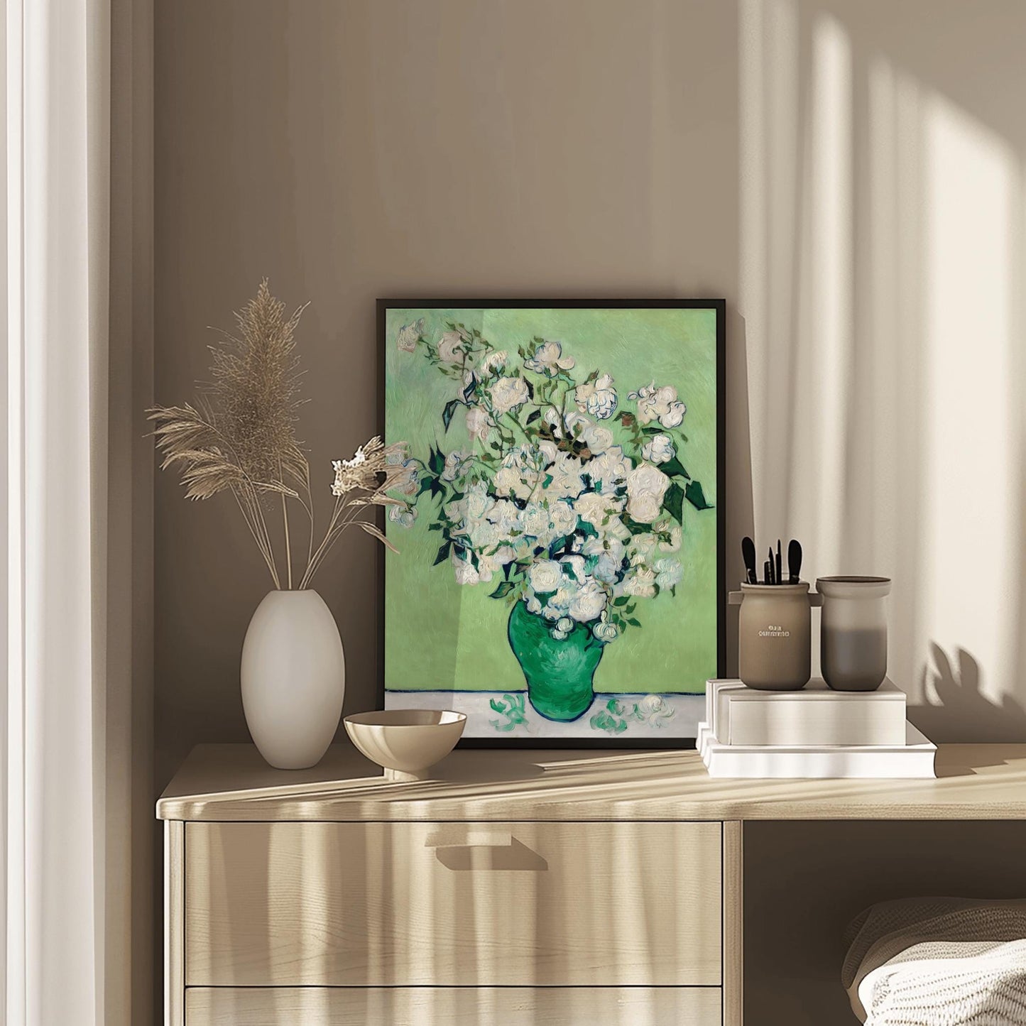 Vincent Van Gogh Print, Roses Wall Art, Premium Giclée, Impressionist Floral Decor, Unframed Classic Art Lover Gift, Aesthetic Bloom Art