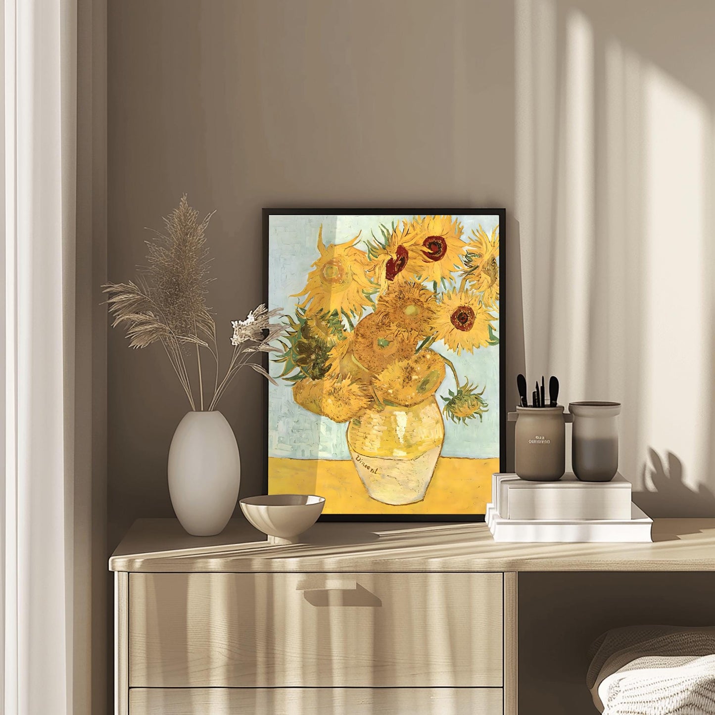 Vincent Van Gogh Sunflowers Print, Impressionist Floral Wall Art, Stunning Print, Famous Painting Decor, Aesthetic Flower Art, Yellow Home