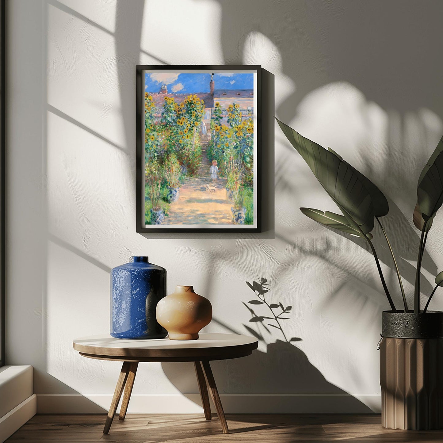 Claude Monet Garden at Vetheuil | Impressionist Landscape Painting | Garden Print | Sunflower Print | Monet Wall Art | Poster Print