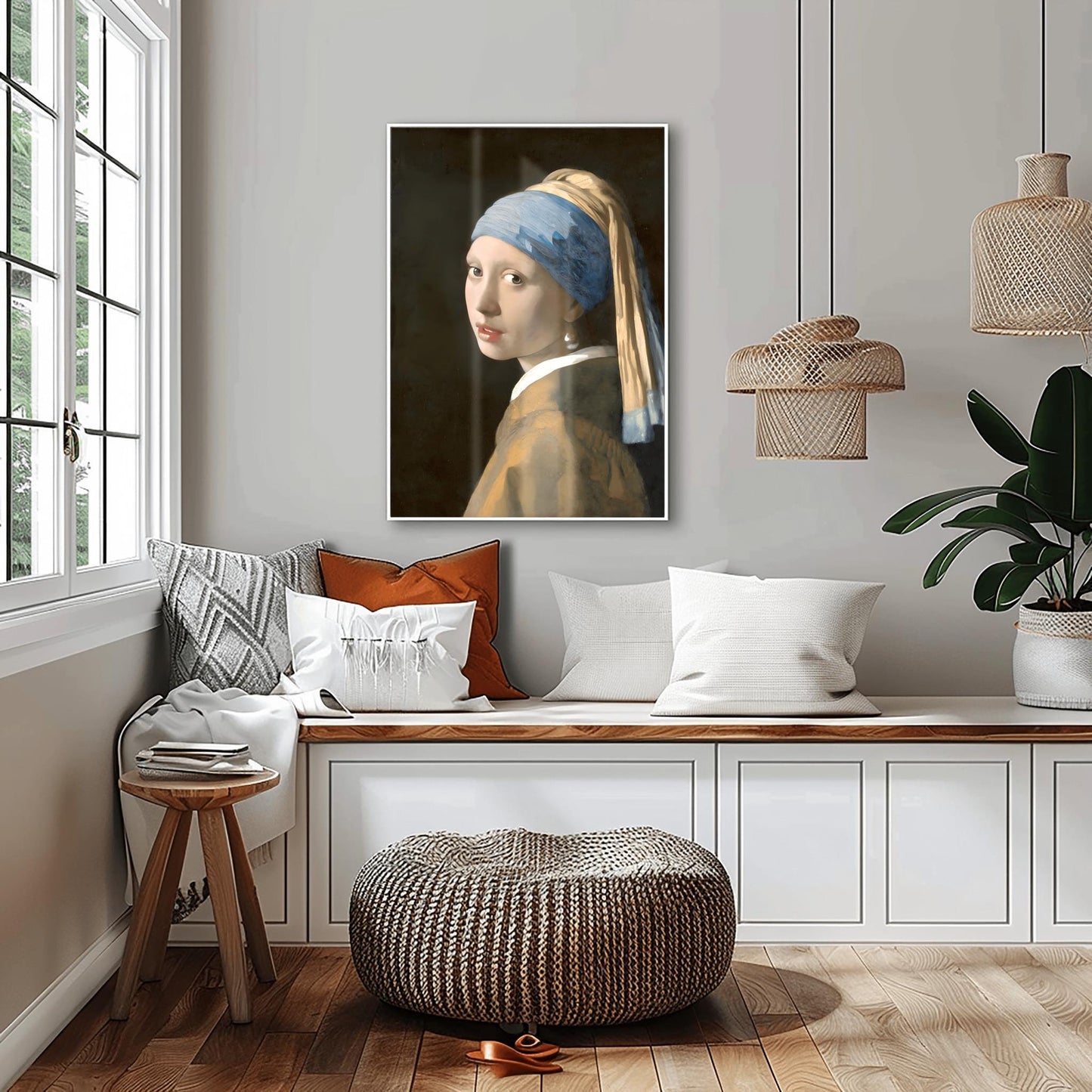 Girl with a Pearl Earring by Johannes Vermeer | Dutch Baroque Painting | Vintage Woman Portrait Print | Poster Wall Art