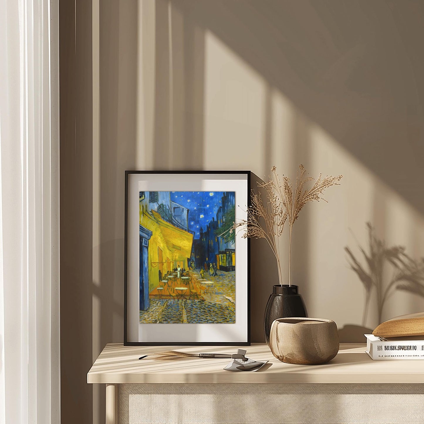 Van Gogh Cafe Terrace Print, Starry Night Art, Impressionist Cityscape, Poster Art, Wall Art, Famous Painting Decor