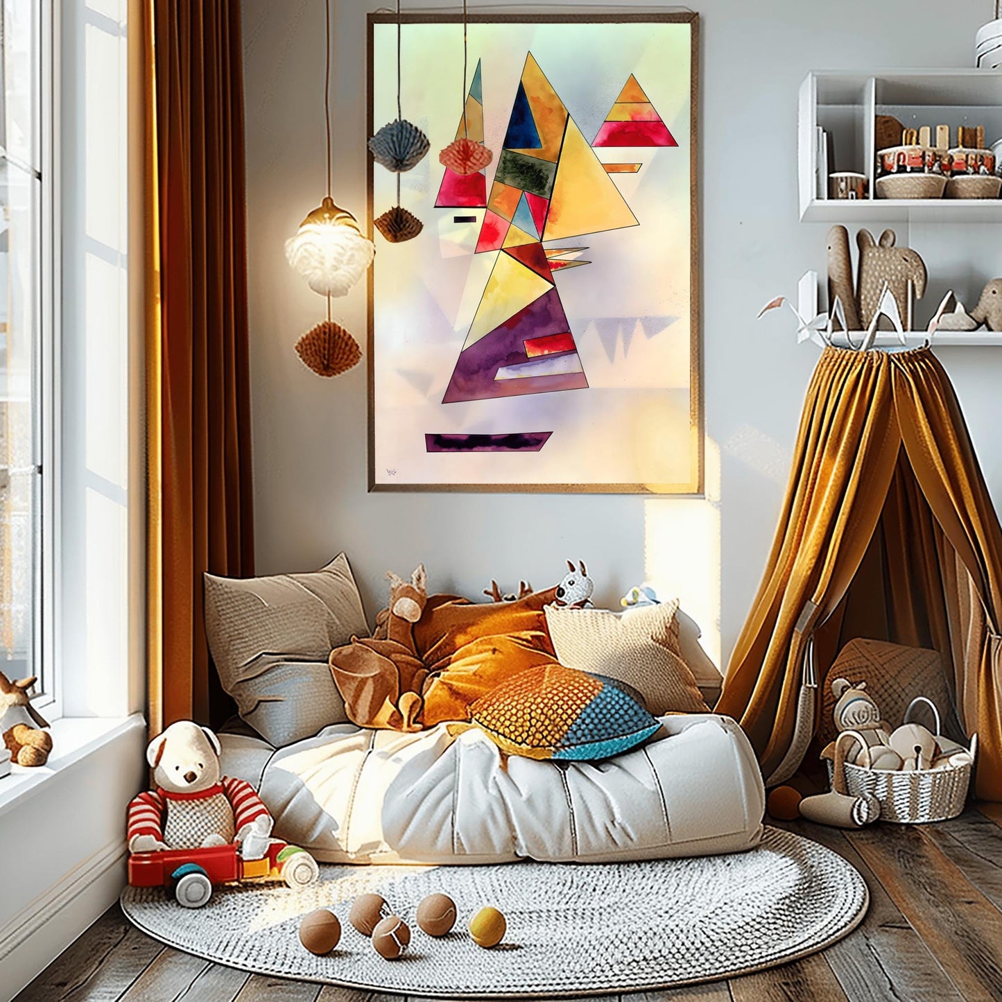 Kandinsky Art Print | Abstract Geometric Wall Art | Colorful Modern Decor | Bauhaus Style Poster | Mid Century Art | Physical Print