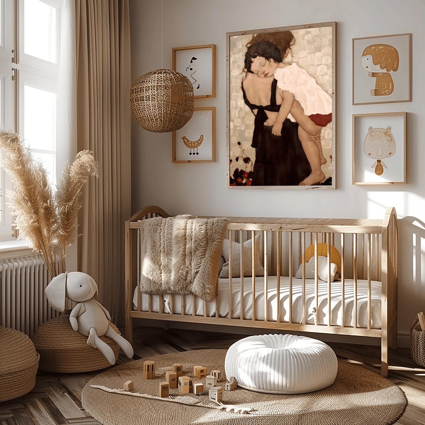 Gustav Klimt Mother and Child Canvas, Mother and Child Print, Gustav Klimt Poster, Canvas Wall Art, Gift for Wife, Gift for Mom