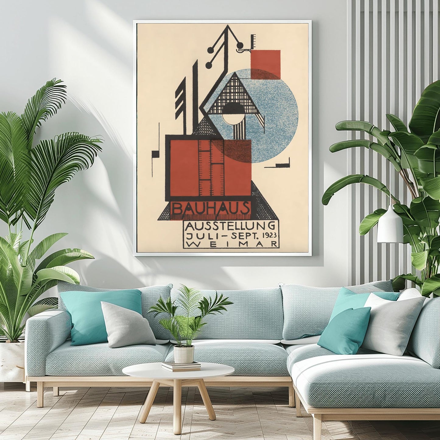 Bauhaus Poster Set Mid Century Modern Wall Art Print, Minimalist Abstract Geometric Decor