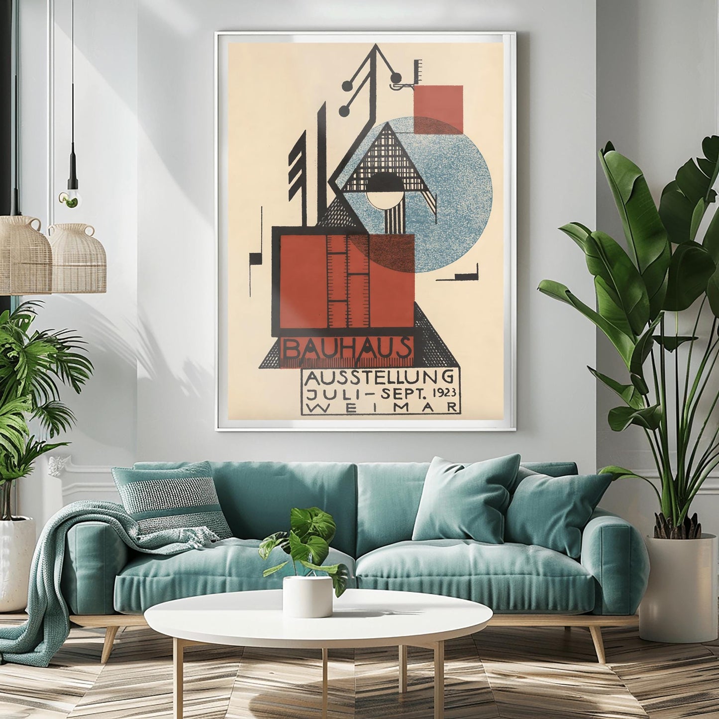 Bauhaus Poster Set Mid Century Modern Wall Art Print, Minimalist Abstract Geometric Decor